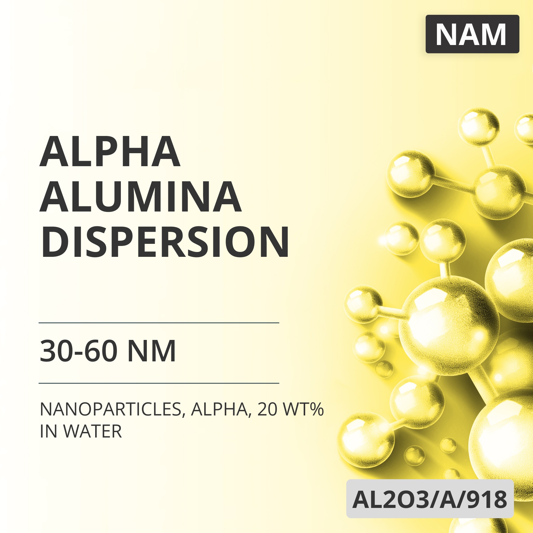 Alpha Alumina Dispersion, 30-60 nm, Alpha, 20 wt% in Water (AL2O3/A/918)
