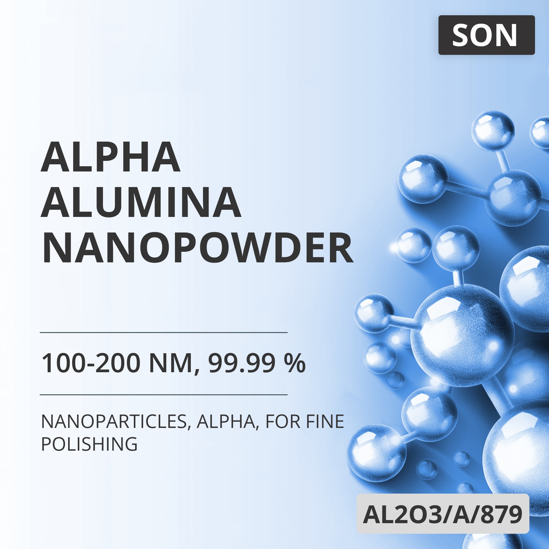 Alpha Alumina Nanopowder, 100-200 nm, 99.99 %, Alpha, for Fine Polishing (AL2O3/A/879)