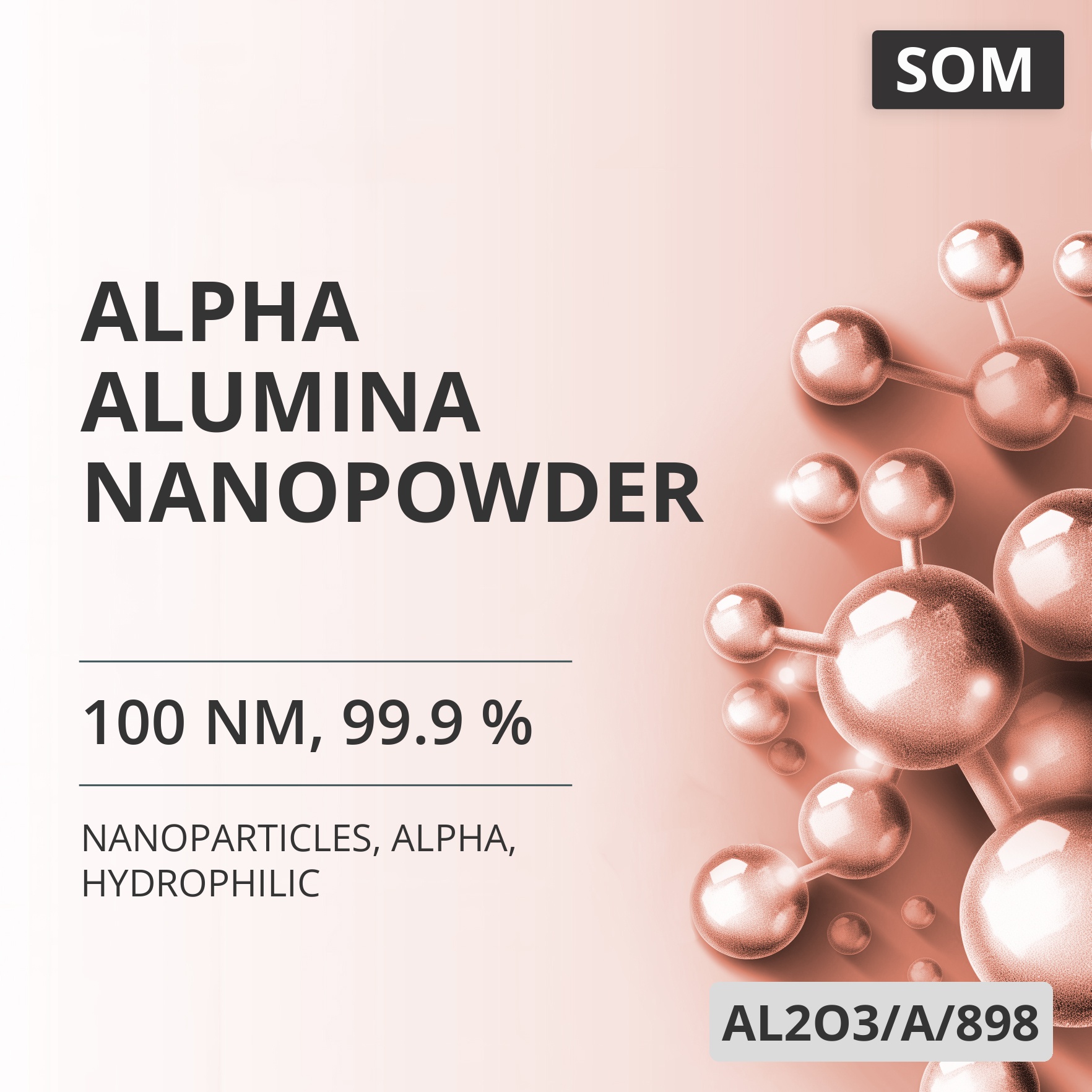 Alpha Alumina Nanopowder, 100 nm, 99.9 %, Alpha, Hydrophilic (AL2O3/A/898)