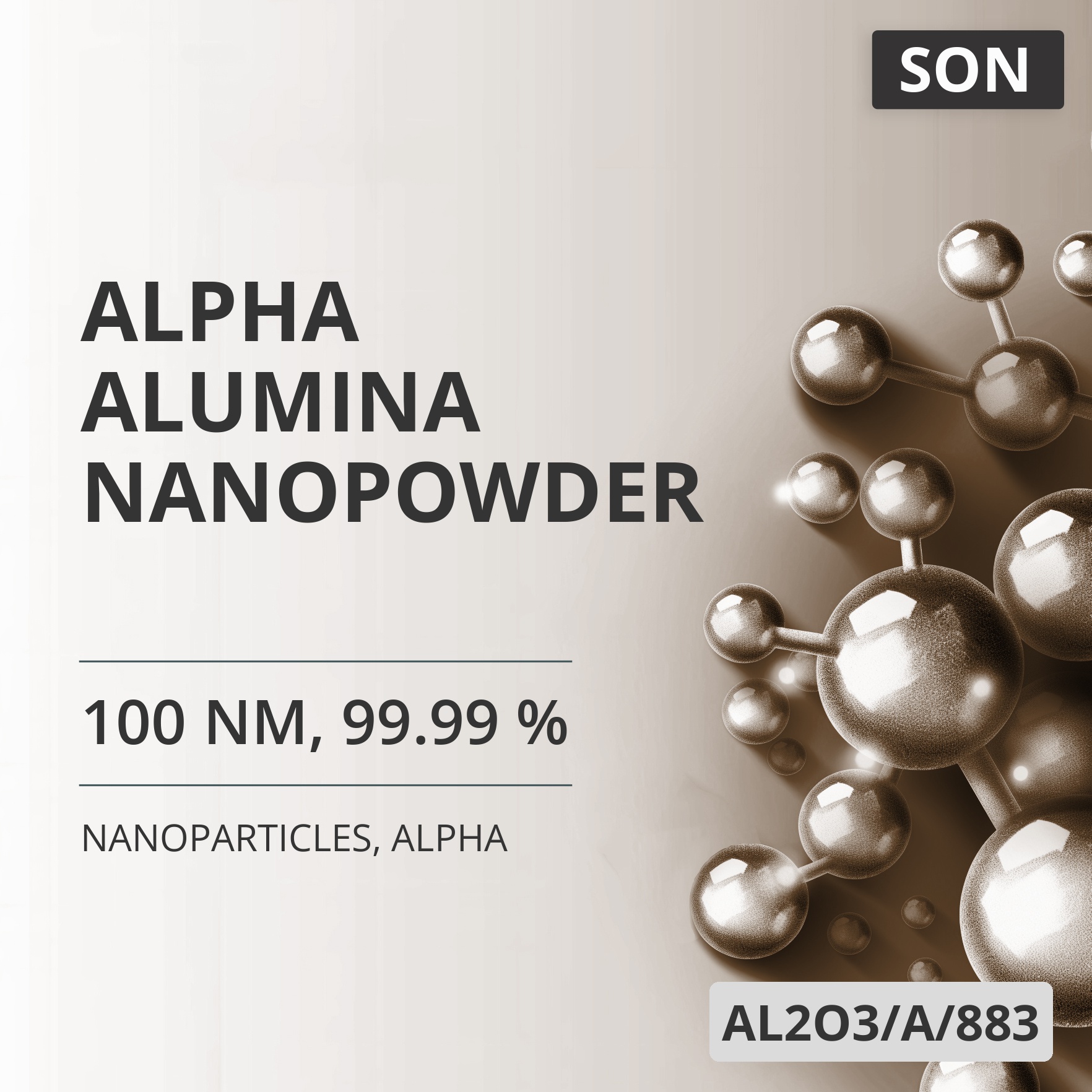 Alpha Alumina Nanopowder, 100 nm, 99.99 %, Alpha (AL2O3/A/883)