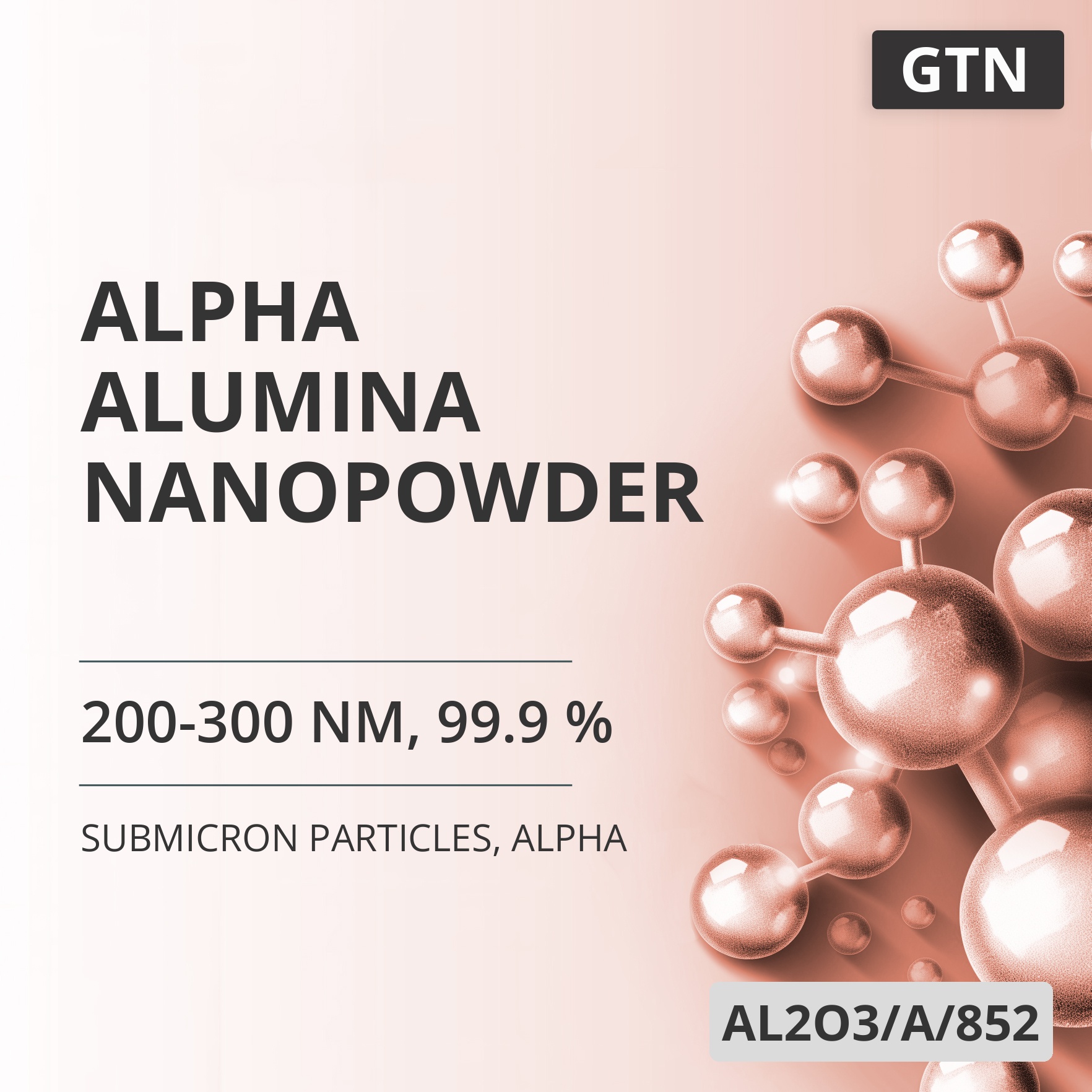 Alpha Alumina Nanopowder, 200-300 nm, 99.9 %, Alpha (AL2O3/A/852)