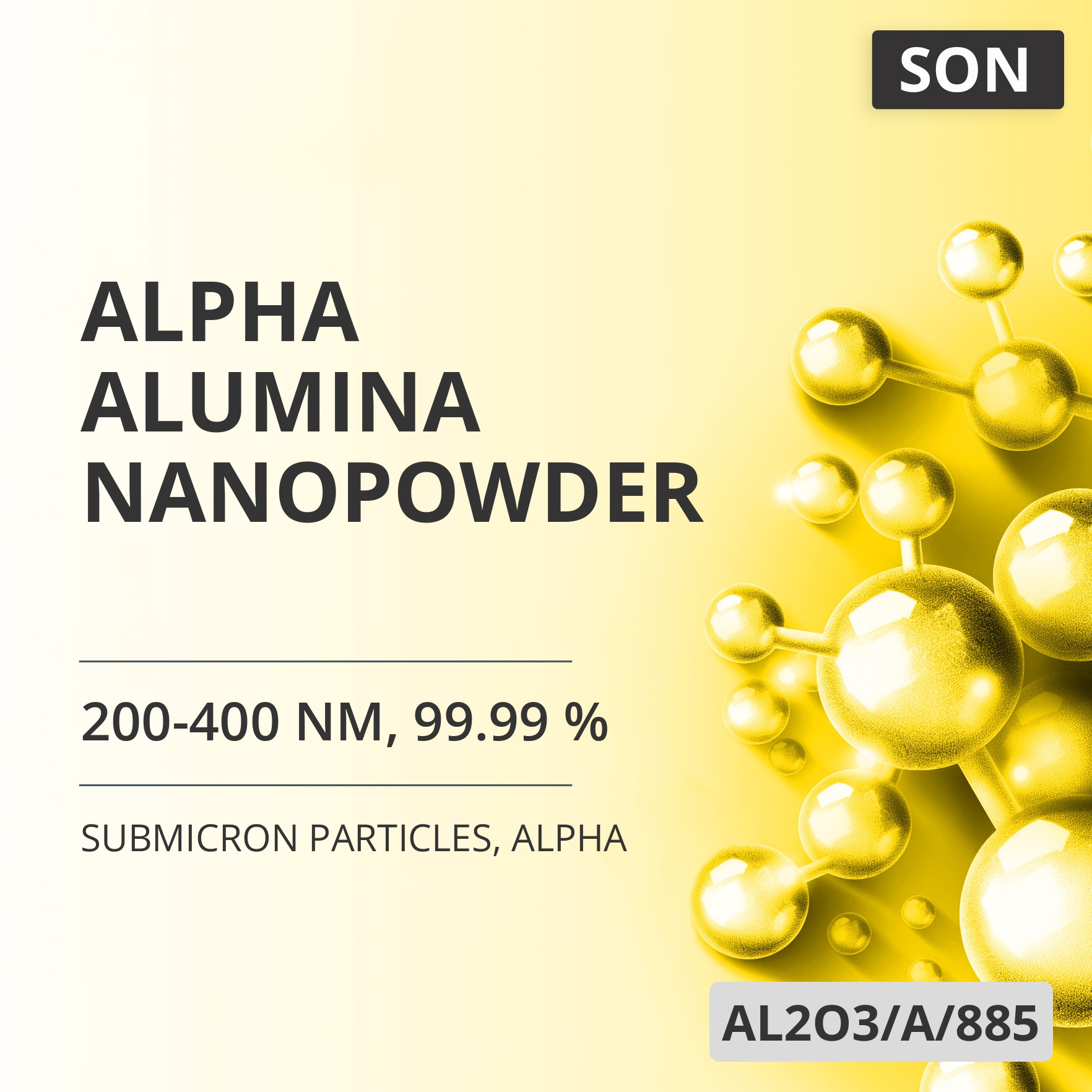 Alpha Alumina Nanopowder, 200-400 nm, 99.99 %, Alpha (AL2O3/A/885)