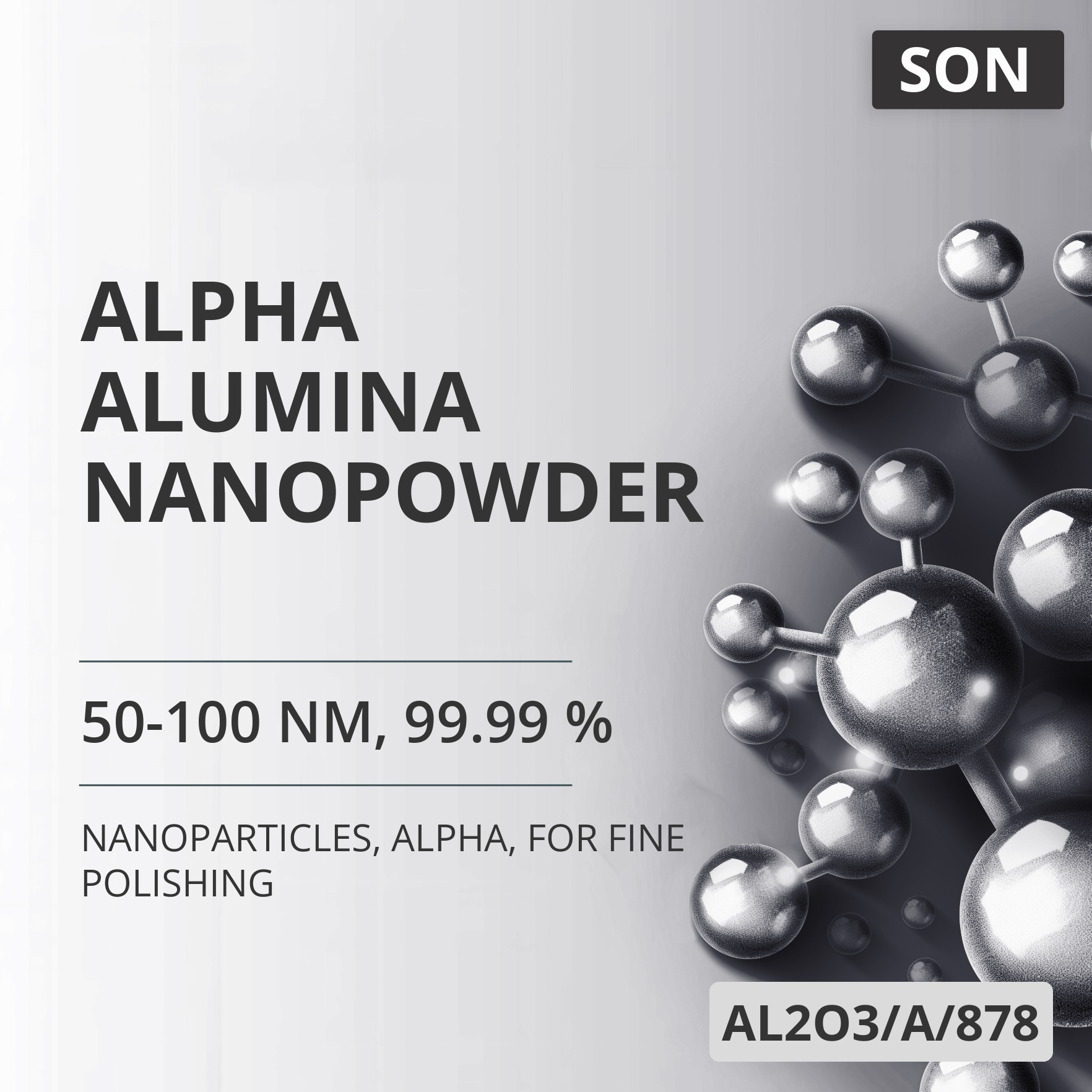 Alpha Alumina Nanopowder, 50-100 nm, 99.99 %, Alpha, for Fine Polishing (AL2O3/A/878)