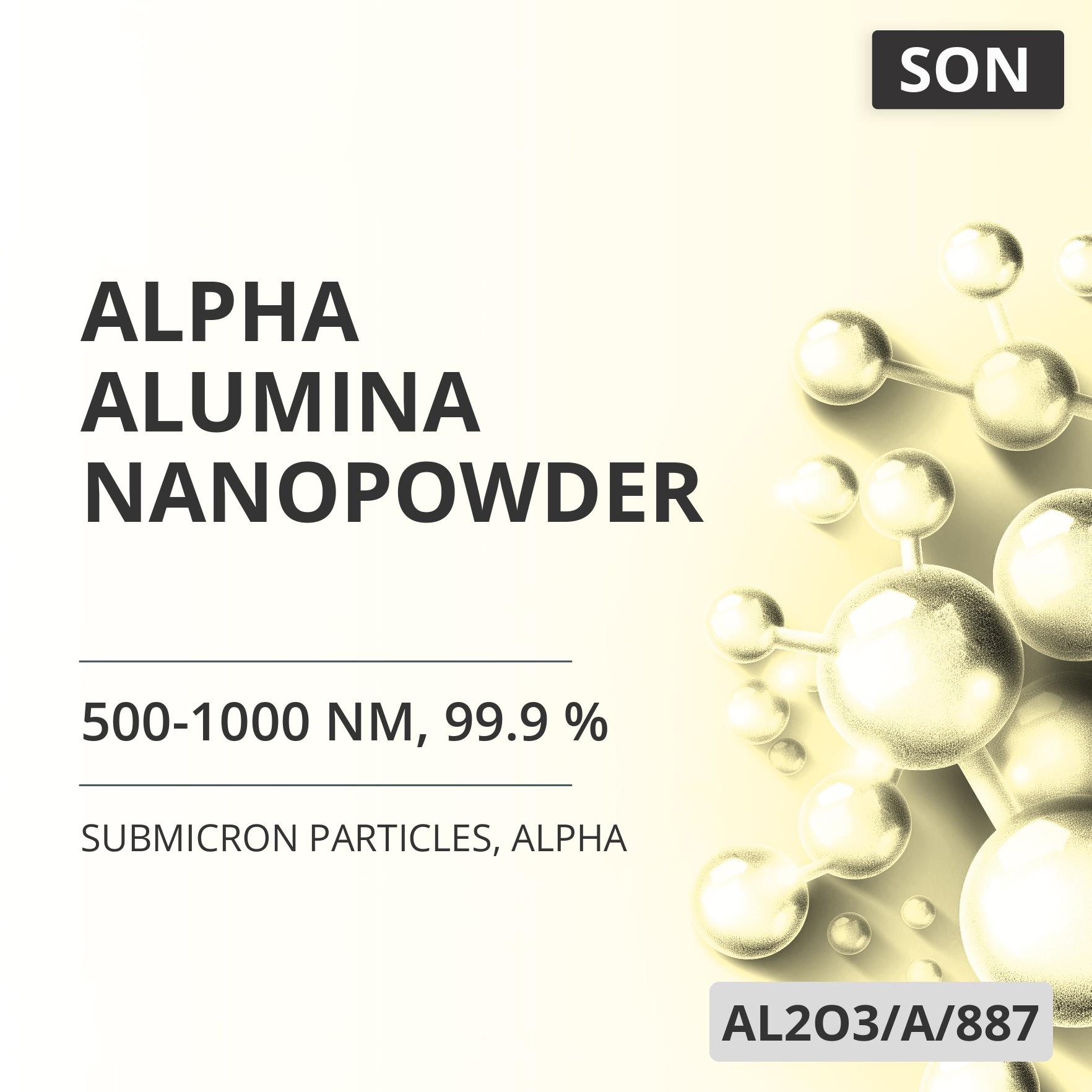Alpha Alumina Nanopowder, 500-1000 nm, 99.9 %, Alpha (AL2O3/A/887)