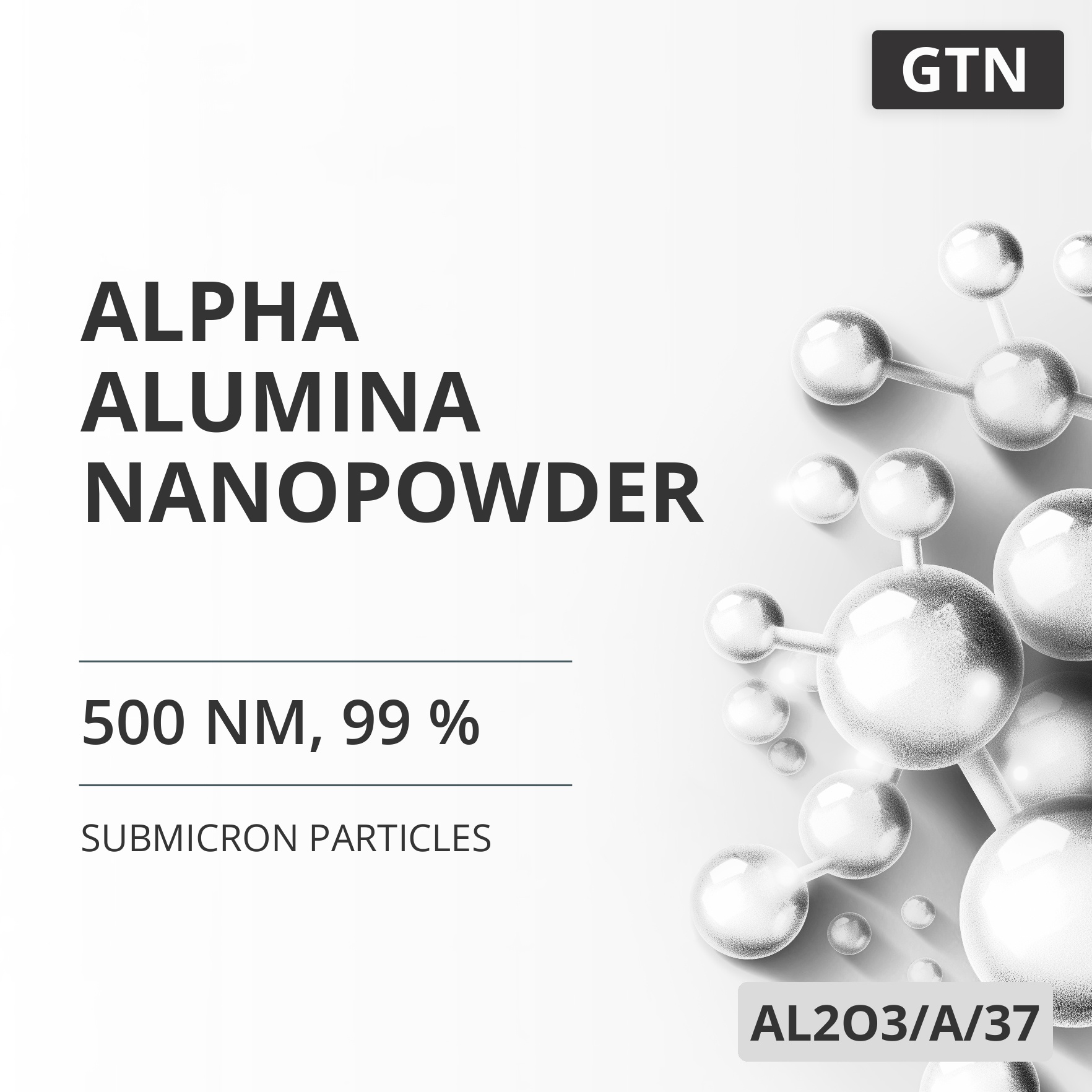 Alpha Alumina Nanopowder, 500 nm, 99 % (AL2O3/A/37)