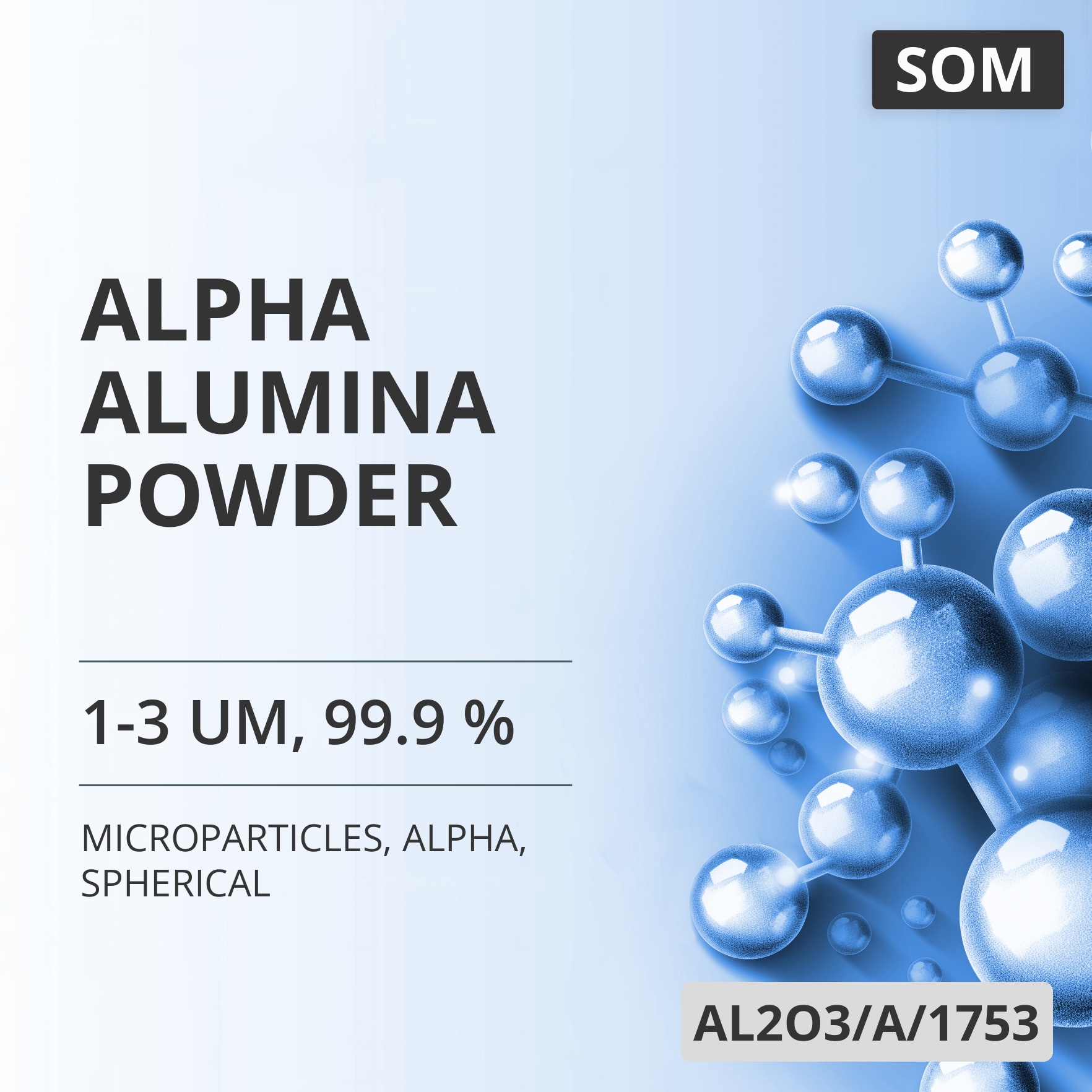 Alpha Alumina Powder, 1-3 um, 99.9 %, Alpha, Spherical (AL2O3/A/1753)