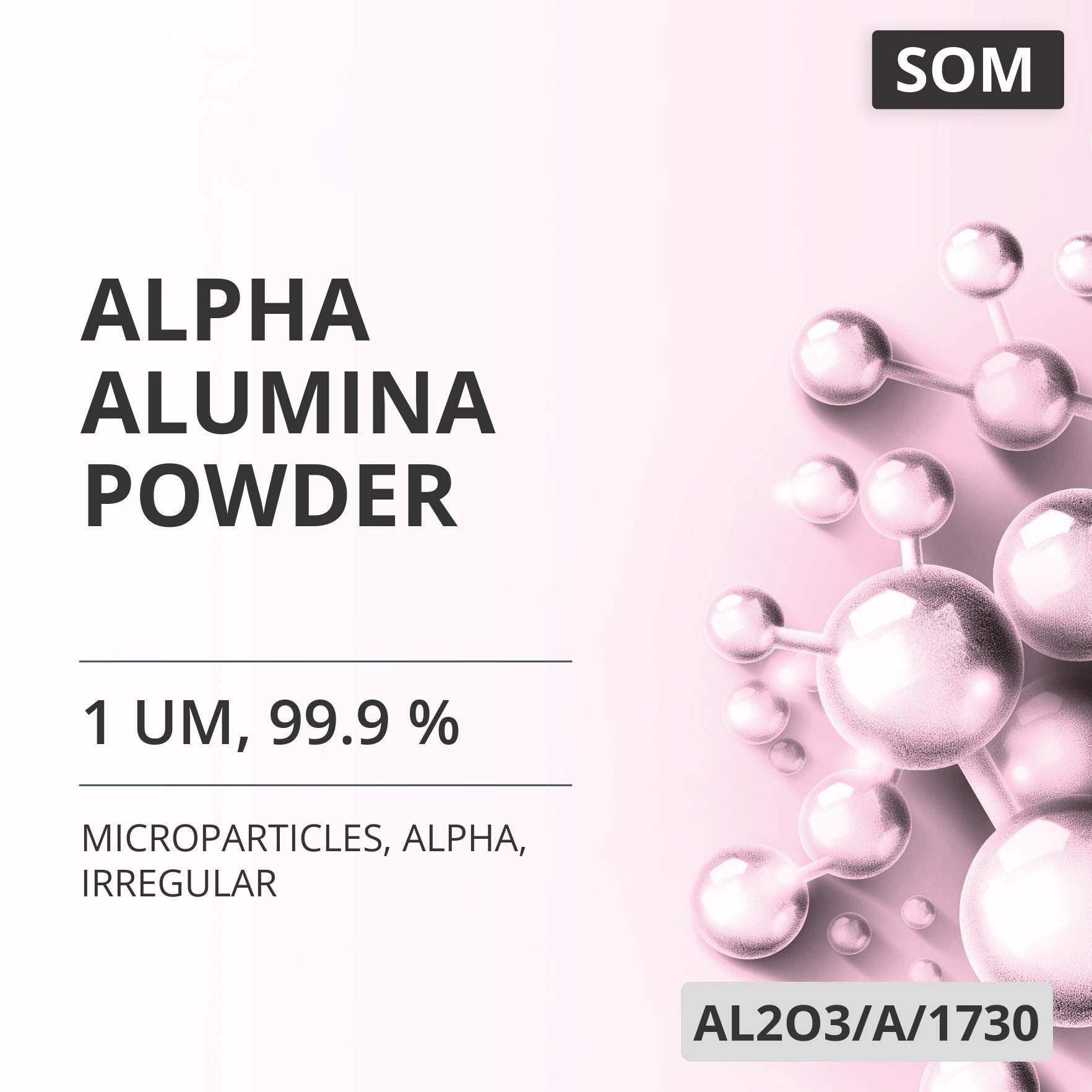 Alpha Alumina Powder, 1 um, 99.9 %, Alpha, Irregular (AL2O3/A/1730)