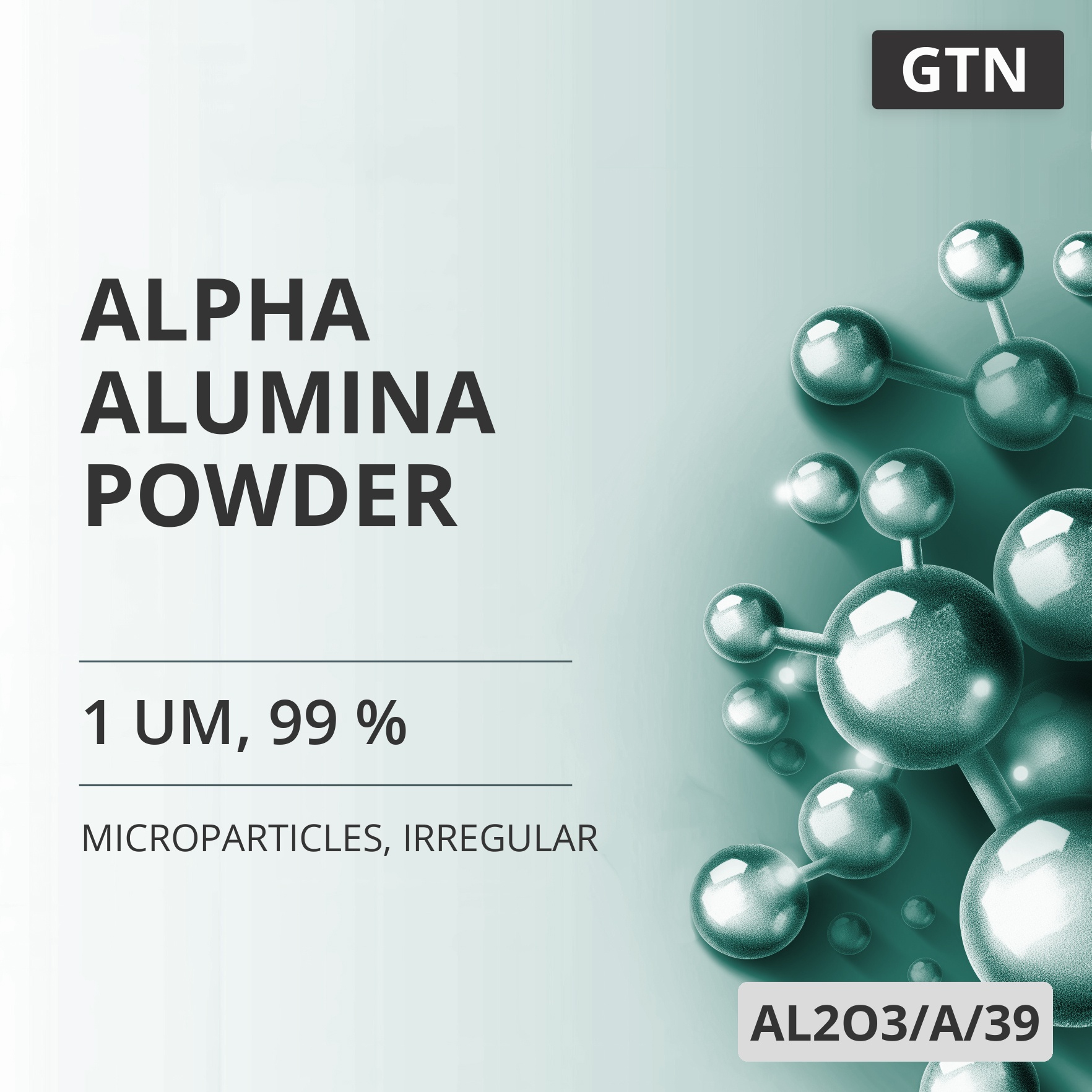 Alpha Alumina Powder, 1 um, 99 %, Irregular (AL2O3/A/39)