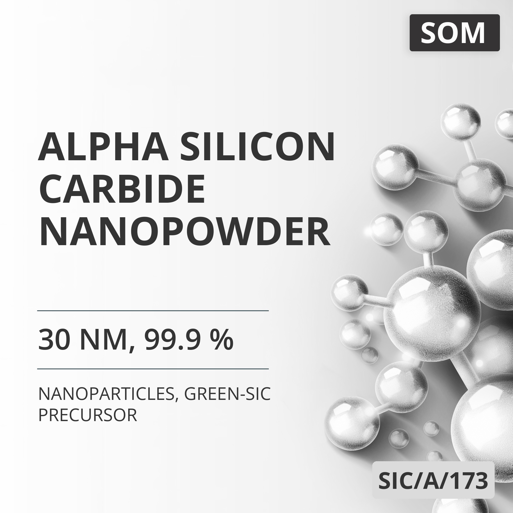Alpha Silicon Carbide Nanopowder, 30 nm, 99.9 %, Green-SiC Precursor (SIC/A/173)