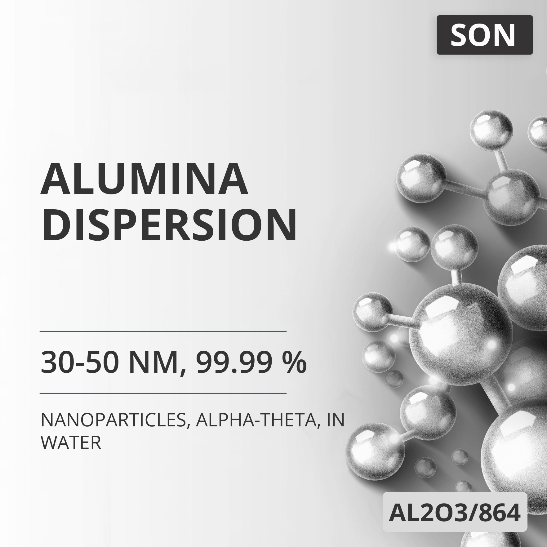 Alumina Dispersion, 30-50 nm, 99.99 %, Alpha-Theta, in Water (AL2O3/864)
