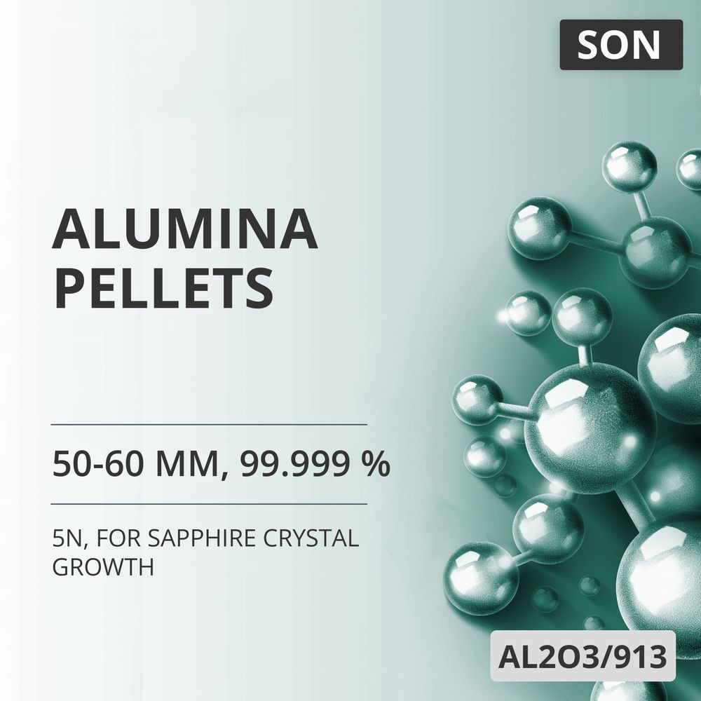 Alumina Pellets, 50-60 mm, 99.999 %, 5N, for Sapphire Crystal Growth (AL2O3/913)