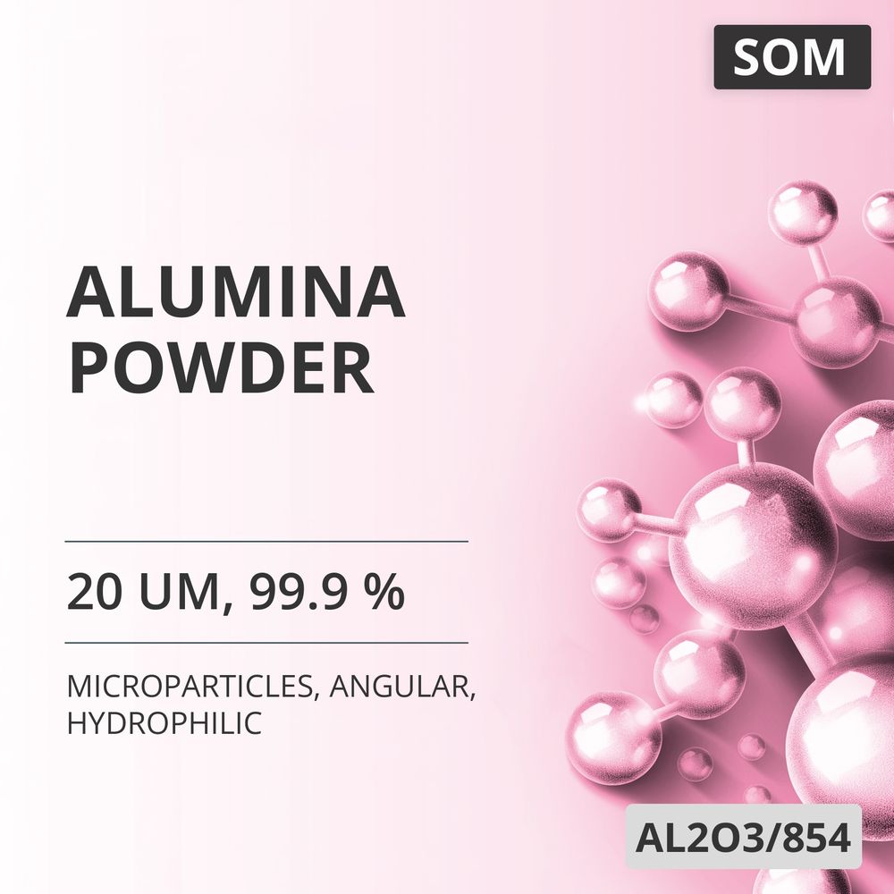 Alumina Powder, 20 um, 99.9 %, Angular, Hydrophilic (AL2O3/854)