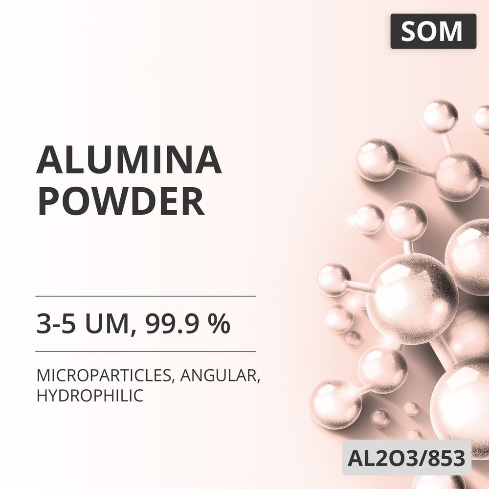 Alumina Powder, 3-5 um, 99.9 %, Angular, Hydrophilic (AL2O3/853)