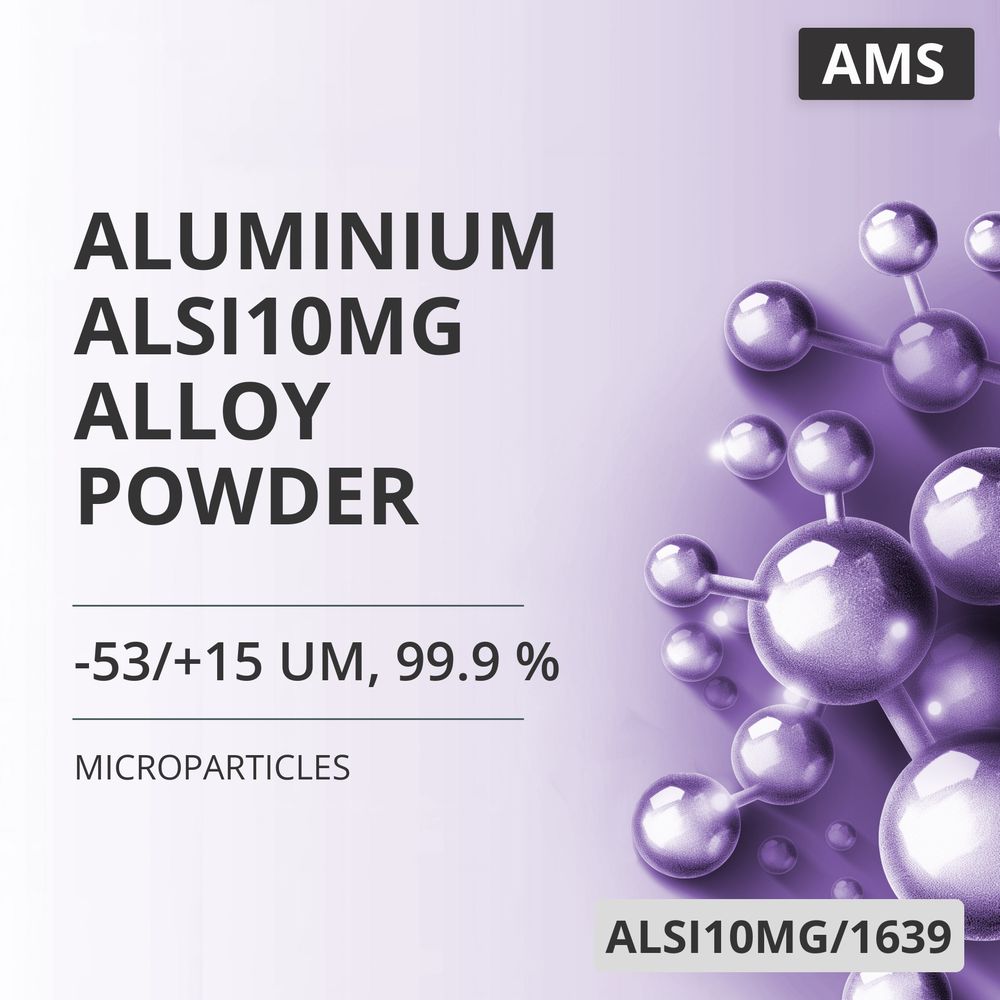 Aluminium AlSi10Mg Alloy Powder, -53/+15 um, 99.9 % (ALSI10MG/1639)