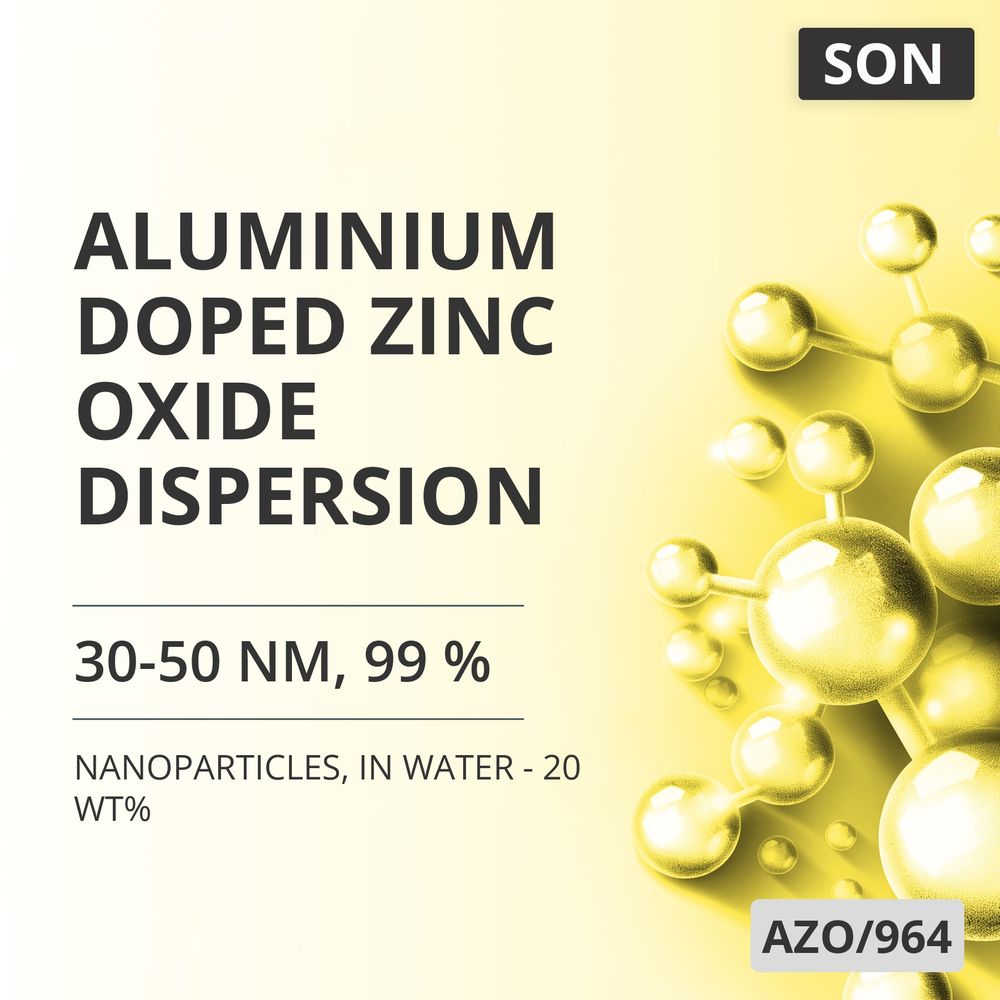 Aluminium-Doped Zinc Oxide Dispersion, 30-50 nm, 99 %, in Water - 20 wt% (AZO/964)