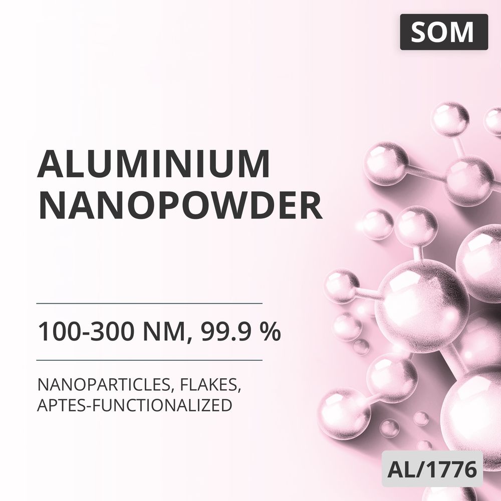 Aluminium Nanopowder, 100-300 nm, 99.9 %, Flakes, APTES-Functionalized (AL/1776)