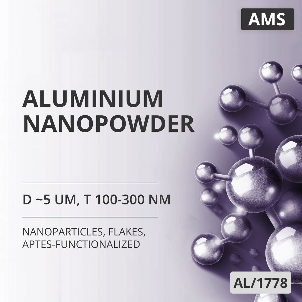Aluminium Nanopowder, D ~5 um, T 100-300 nm, 99.9 %, Flakes, APTES-Functionalized (AL/1778)