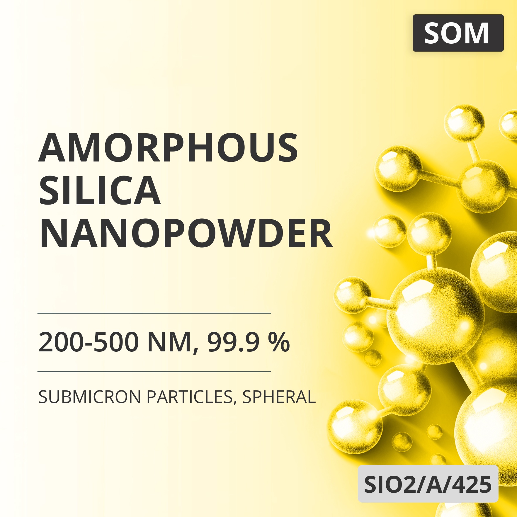Amorphous Silica Nanopowder, 200-500 nm, 99.9 %, Spheral (SIO2/A/425)