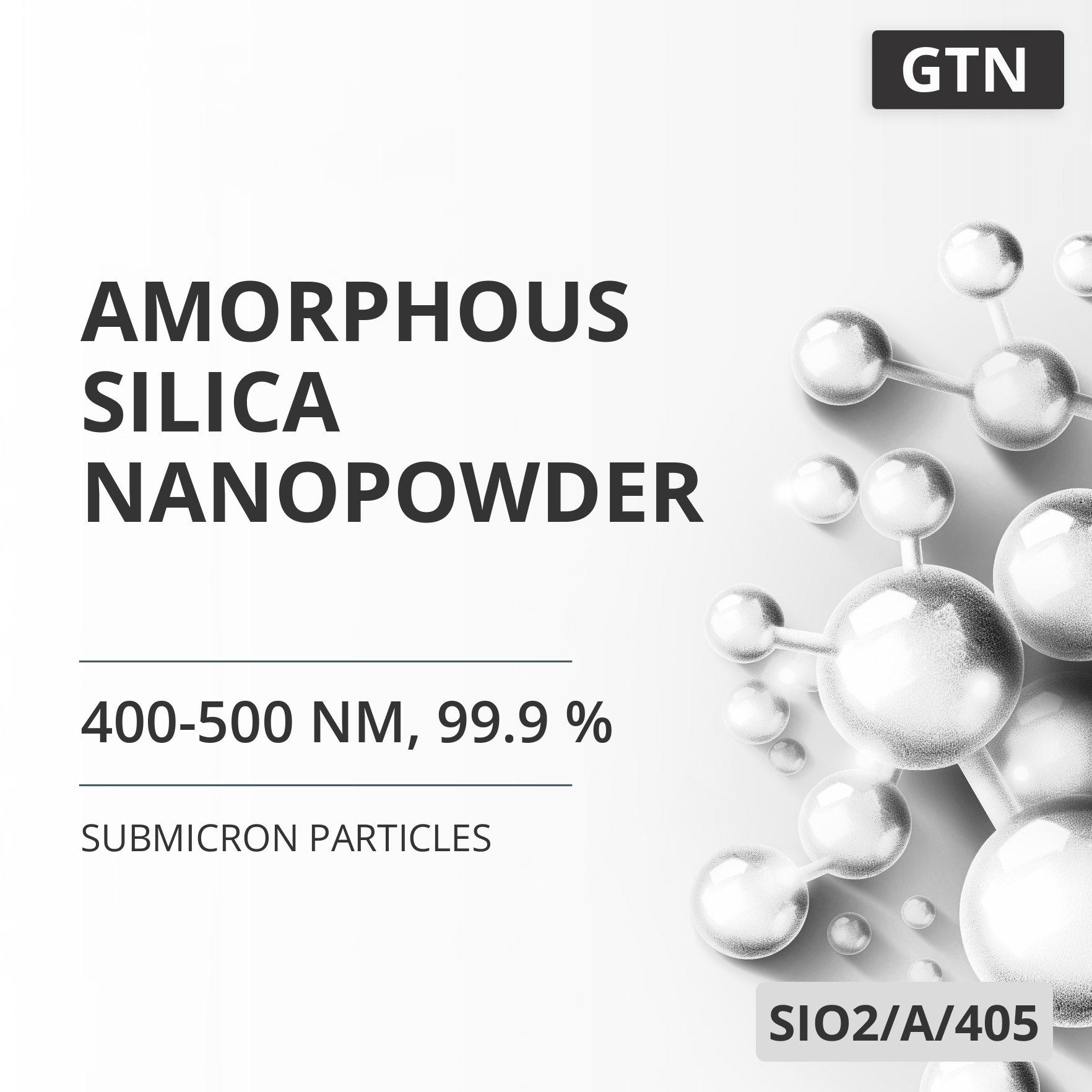 Amorphous Silica Nanopowder, 400-500 nm, 99.9 % (SIO2/A/405)