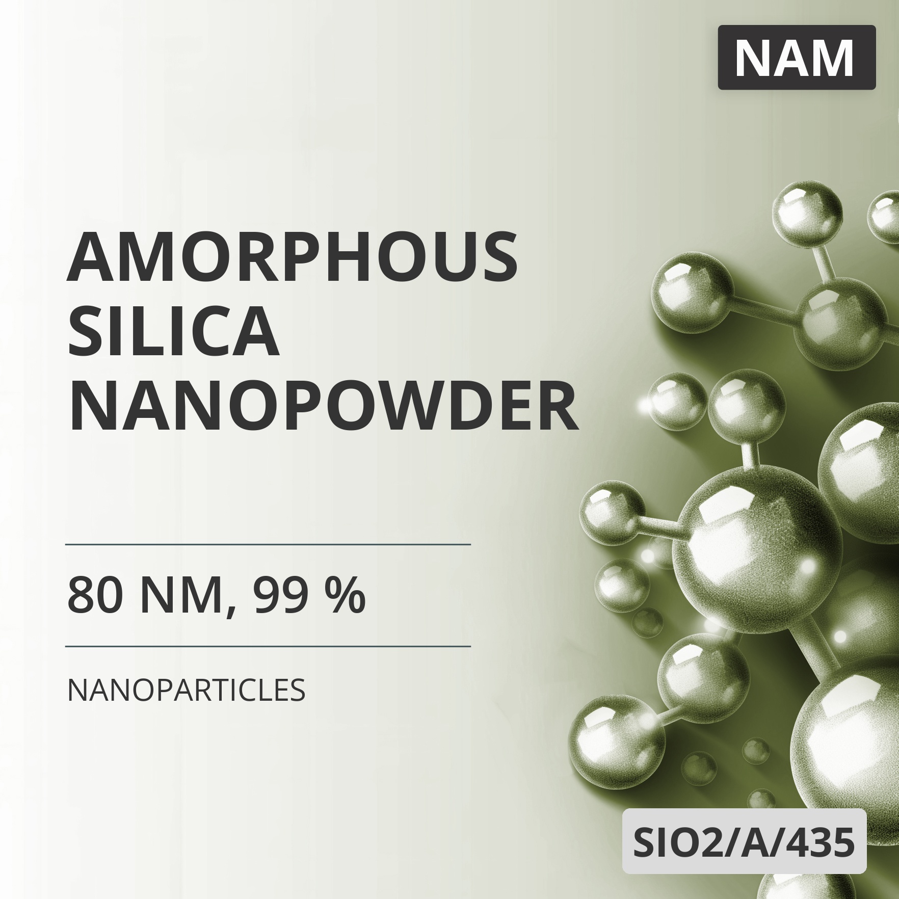 Amorphous Silica Nanopowder, 80 nm, 99 % (SIO2/A/435)