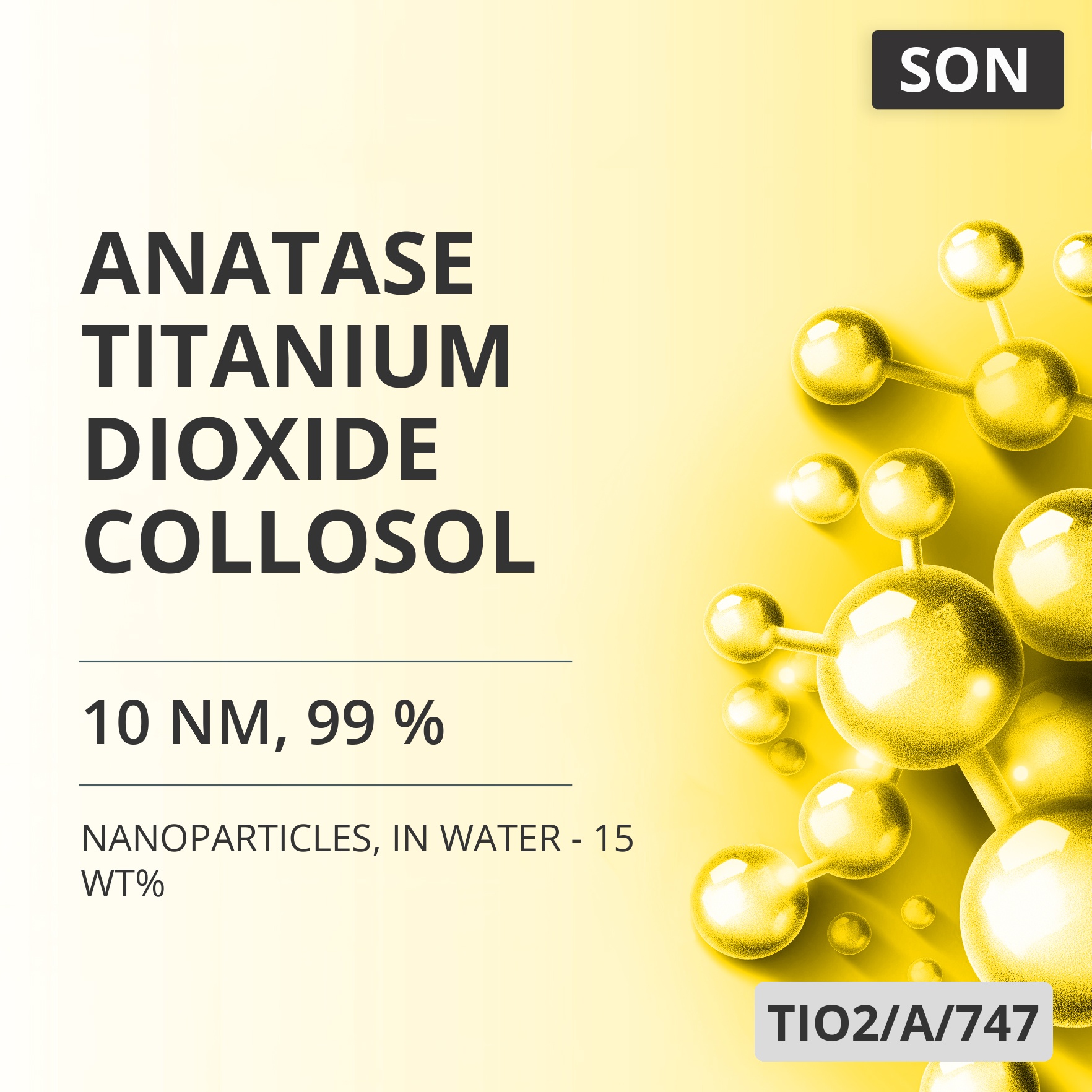 Anatase Titanium Dioxide Collosol, 10 nm, 99 %, in Water - 15 wt% (TIO2/A/747)