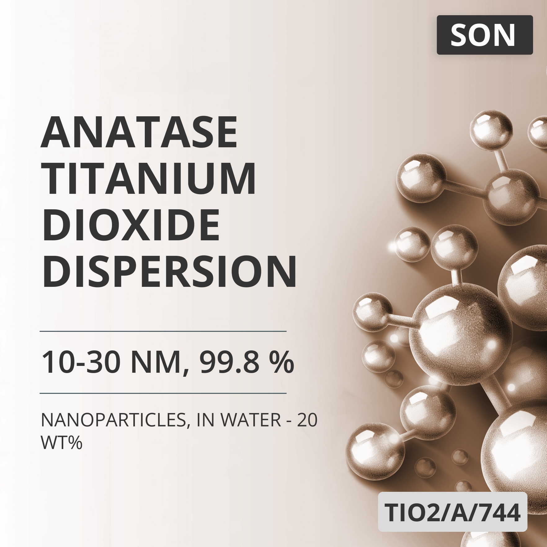 Anatase Titanium Dioxide Dispersion, 10-30 nm, 99.8 %, in Water - 20 wt% (TIO2/A/744)