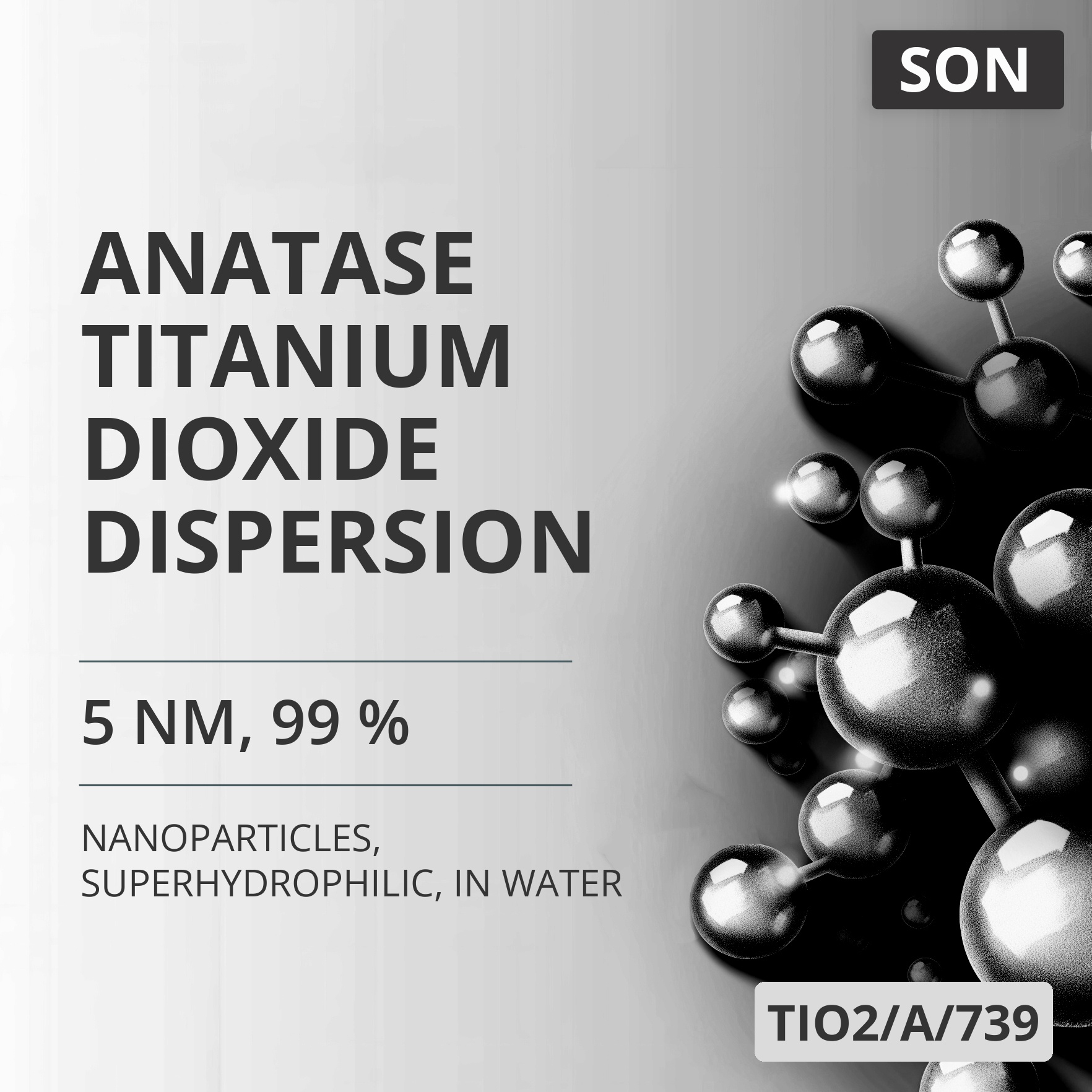 Anatase Titanium Dioxide Dispersion, 5 nm, 99 %, Superhydrophilic, in Water (TIO2/A/739)