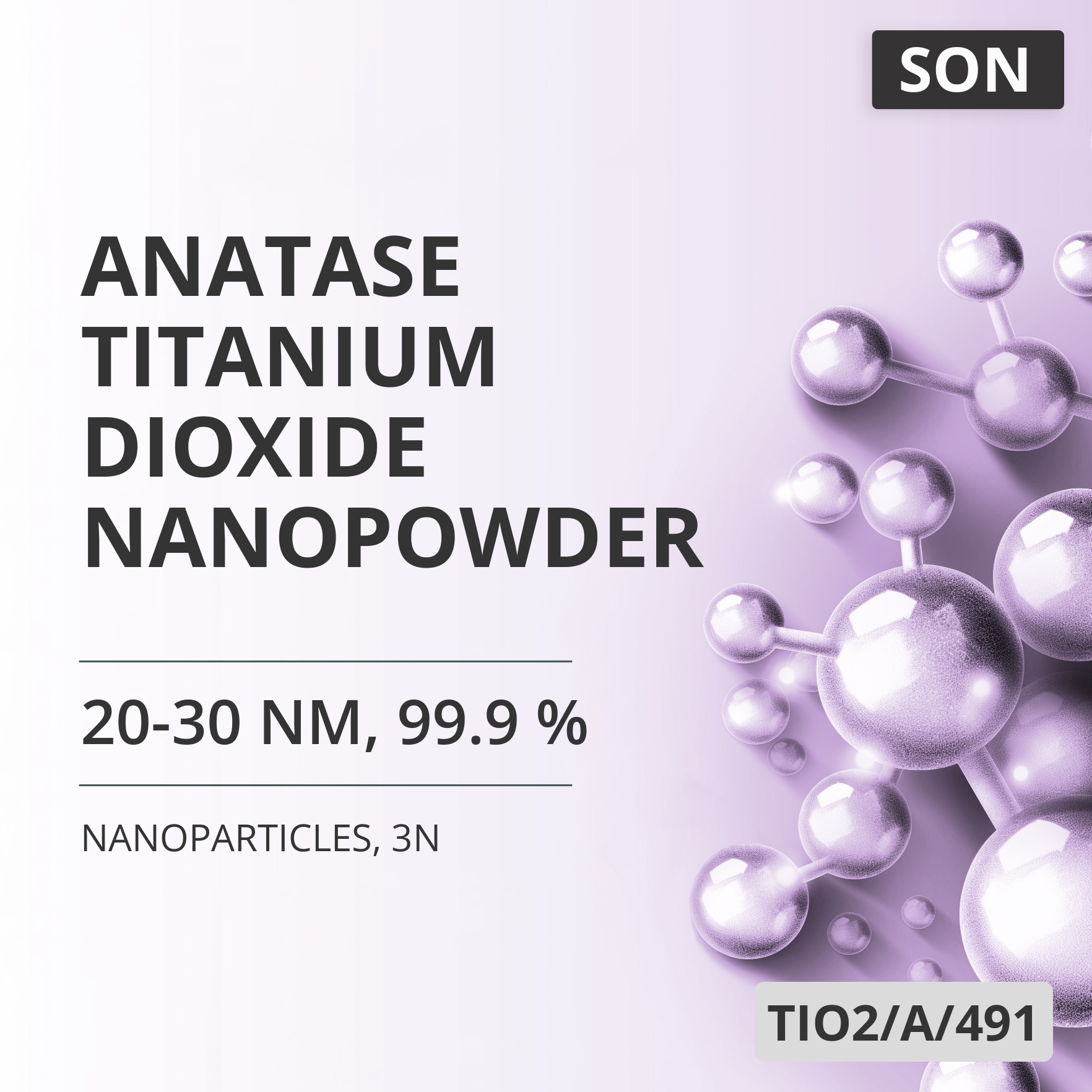 Anatase Titanium Dioxide Nanopowder, 20-30 nm, 99.9 %, 3N (TIO2/A/491)