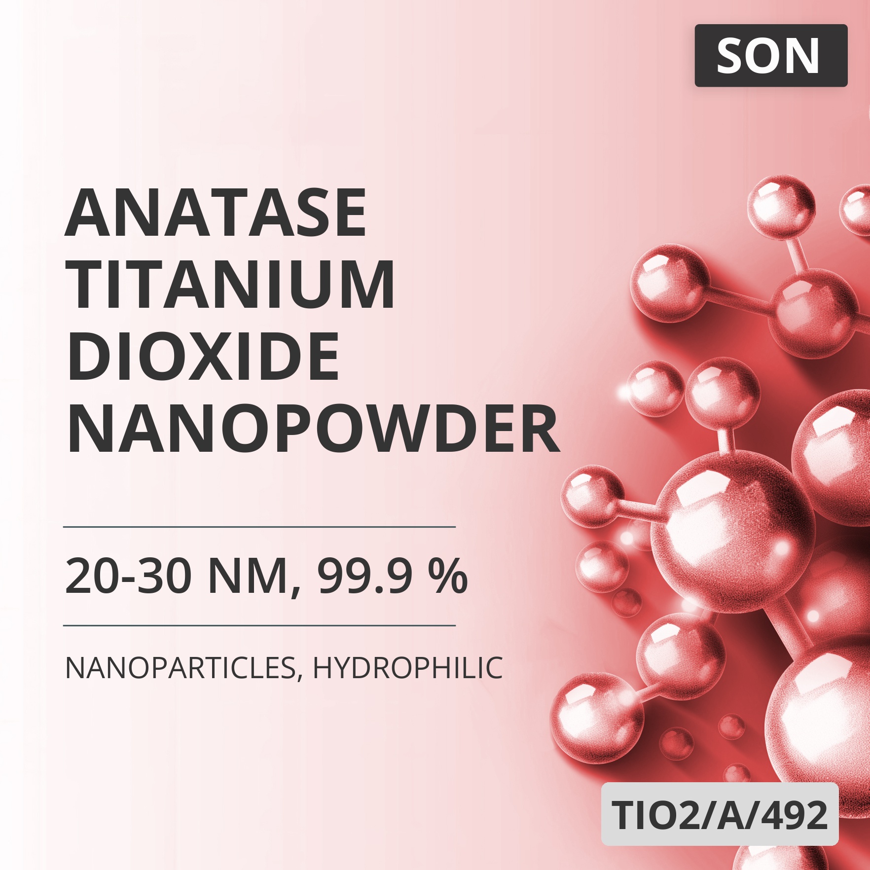 Anatase Titanium Dioxide Nanopowder, 20-30 nm, 99.9 %, Hydrophilic (TIO2/A/492)