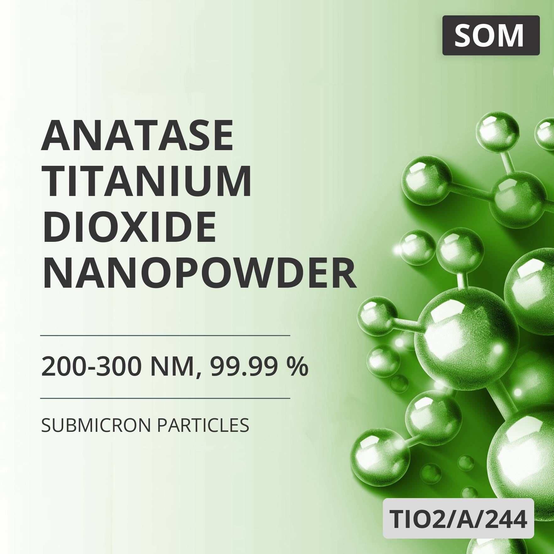 Anatase Titanium Dioxide Nanopowder, 200-300 nm, 99.99 % (TIO2/A/244)