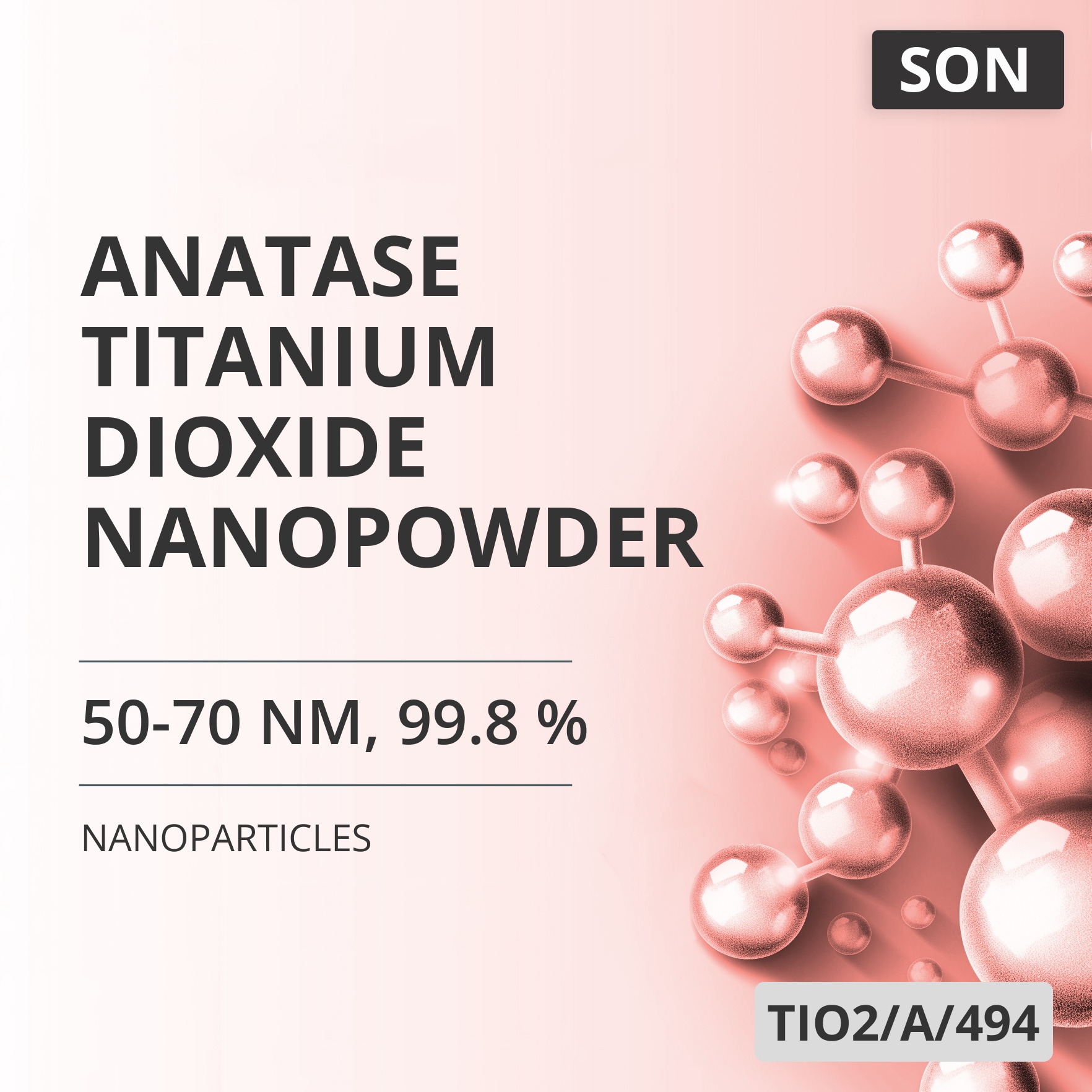 Anatase Titanium Dioxide Nanopowder, 50-70 nm, 99.8 % (TIO2/A/494)