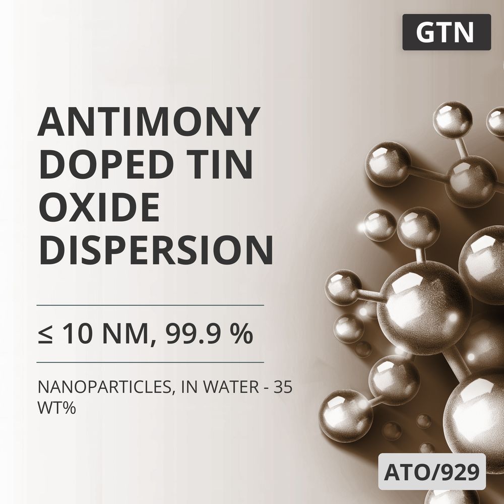 Antimony-Doped Tin Oxide Dispersion, ≤ 10 nm, 99.9 %, in Water - 35 wt% (ATO/929)