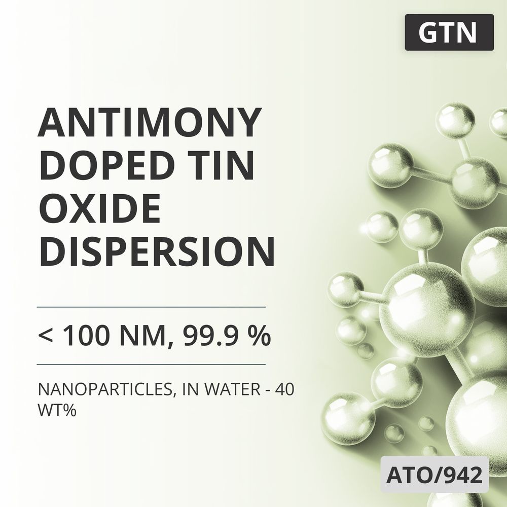 Antimony-Doped Tin Oxide Dispersion, < 100 nm, 99.9 %, in Water - 40 wt% (ATO/942)