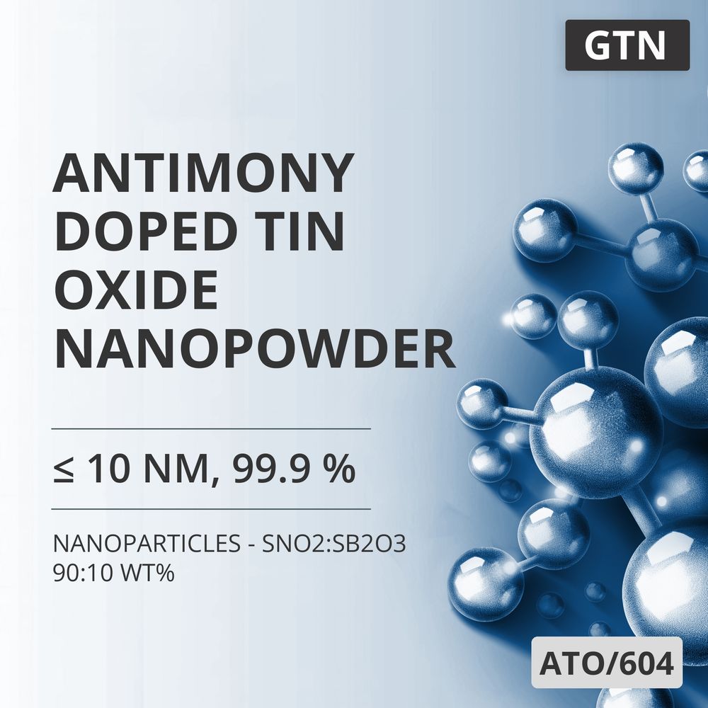 Antimony-Doped Tin Oxide Nanopowder, ≤ 10 nm, 99.9 % - SnO2:Sb2O3 90:10 wt% (ATO/604)