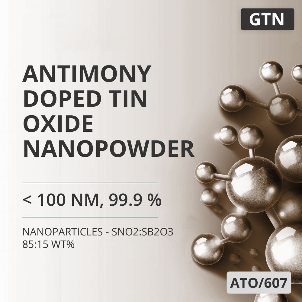 Antimony-Doped Tin Oxide Nanopowder, < 100 nm, 99.9 % - SnO2:Sb2O3 85:15 wt% (ATO/607)