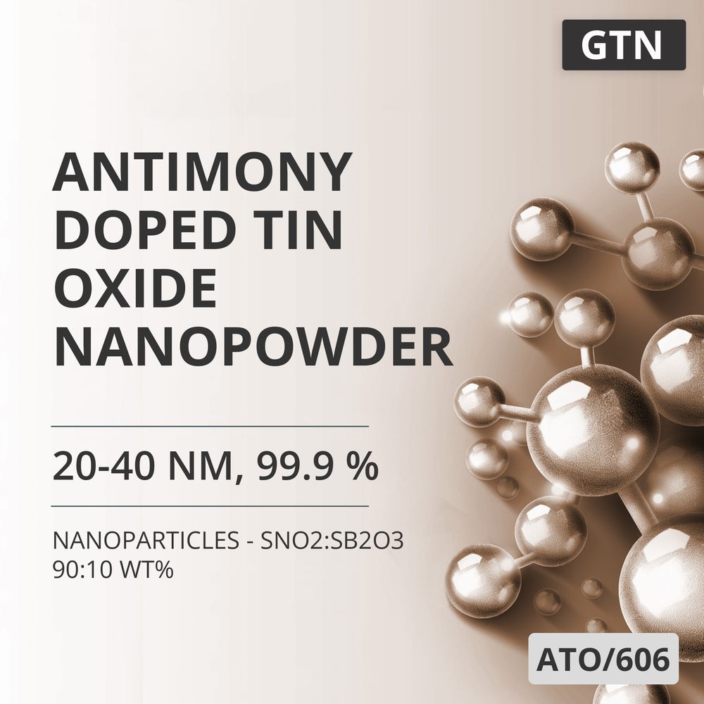 Antimony-Doped Tin Oxide Nanopowder, 20-40 nm, 99.9 % - SnO2:Sb2O3 90:10 wt% (ATO/606)
