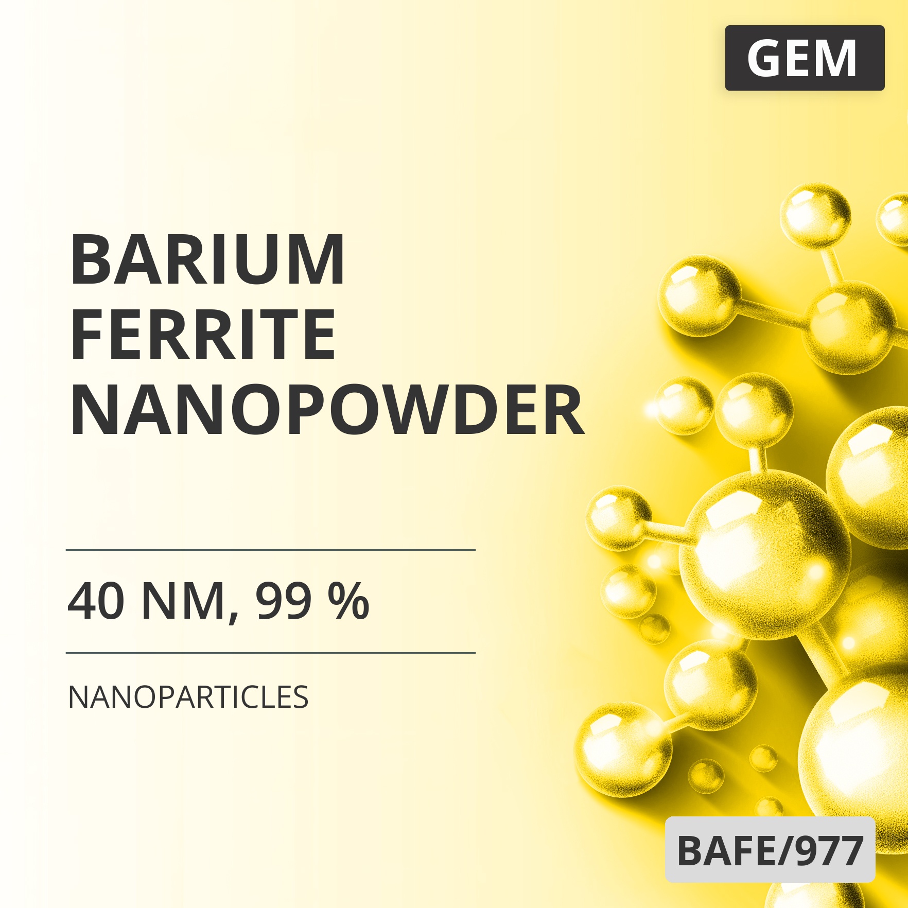 Barium Ferrite Nanopowder, 40 nm, 99 % (BAFE/977)