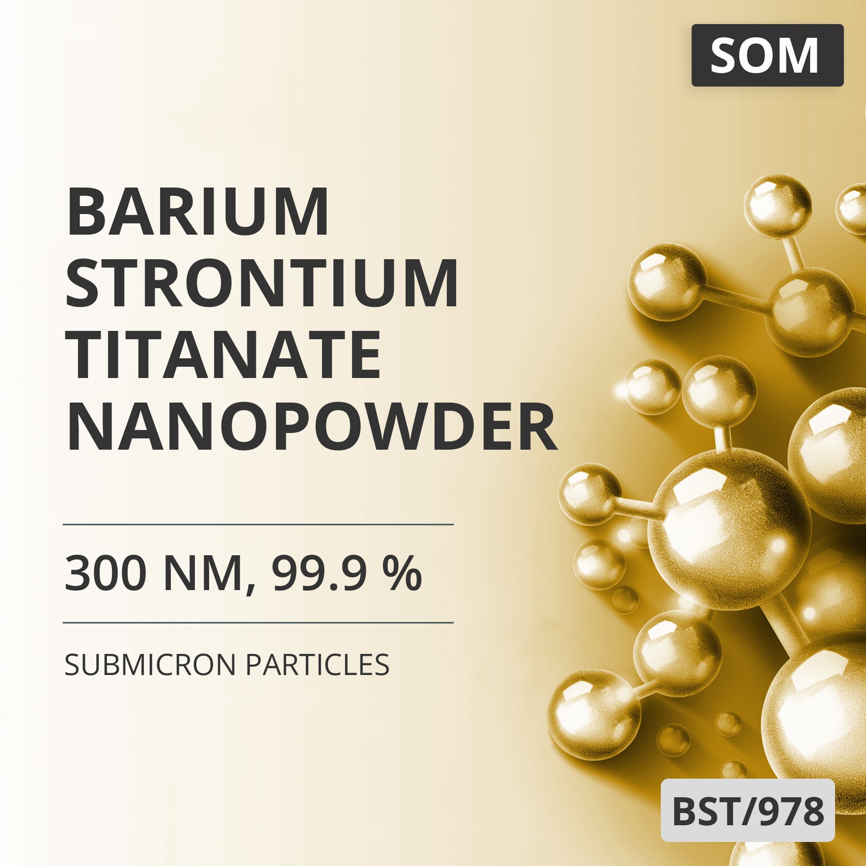 Barium Strontium Titanate Nanopowder, 300 nm, 99.9 % (BST/978)