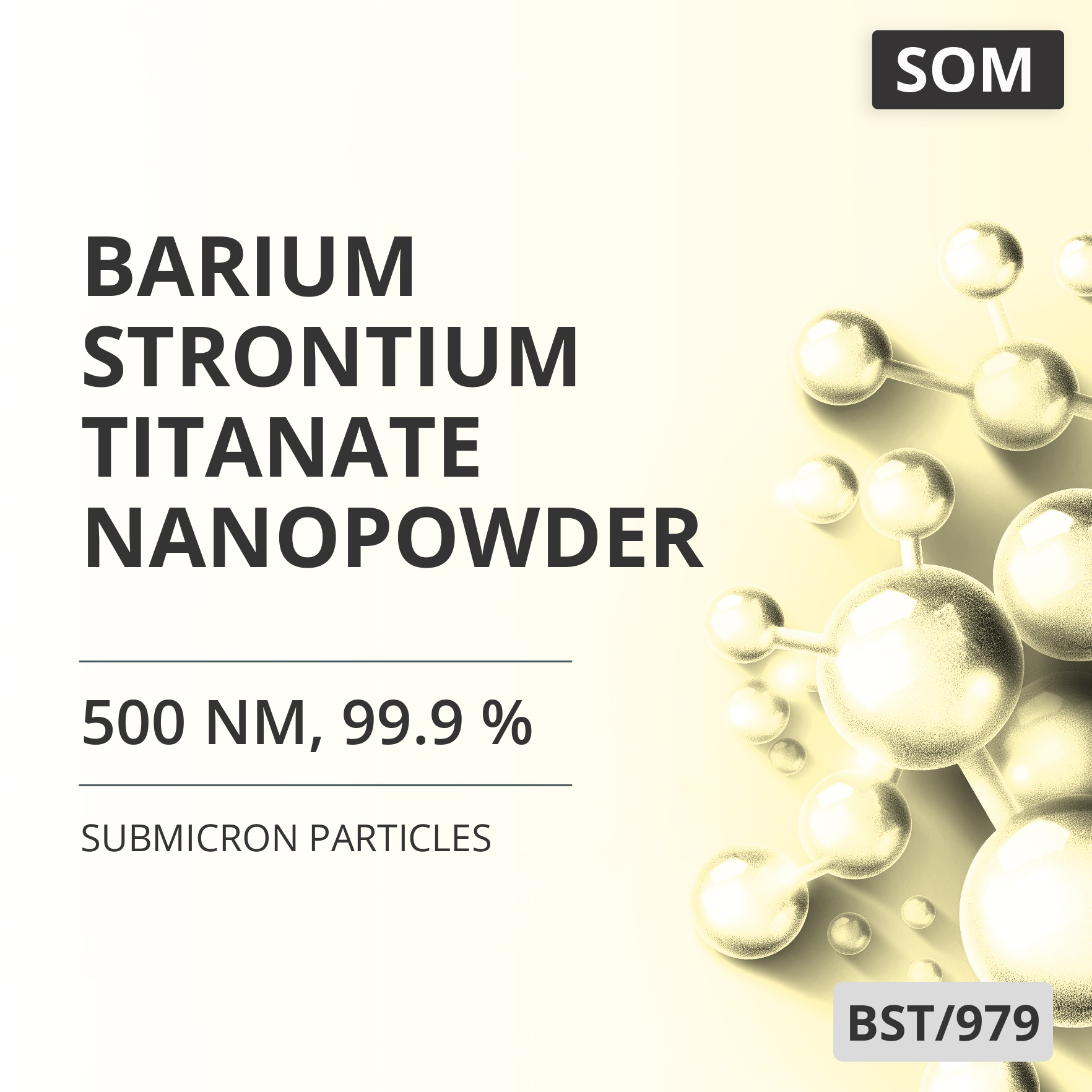 Barium Strontium Titanate Nanopowder, 500 nm, 99.9 % (BST/979)