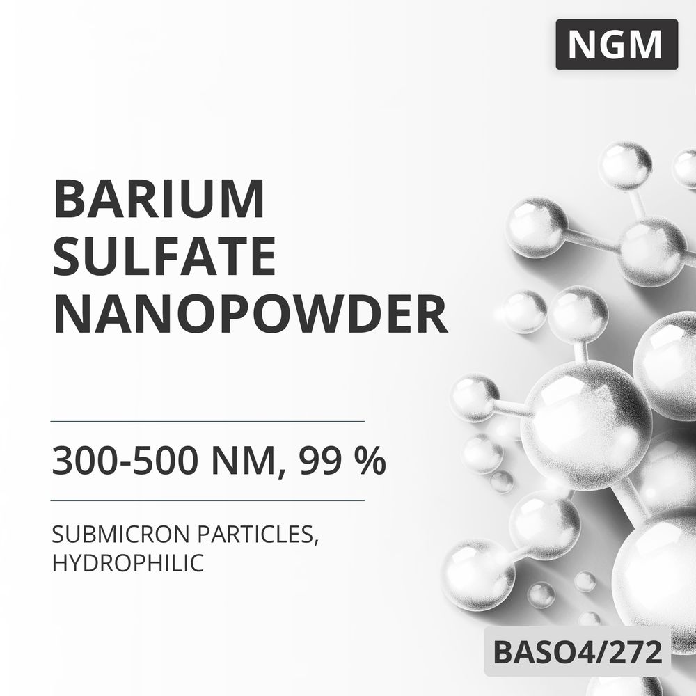 Barium Sulfate Nanopowder, 300-500 nm, 99 %, Hydrophilic (BASO4/272)