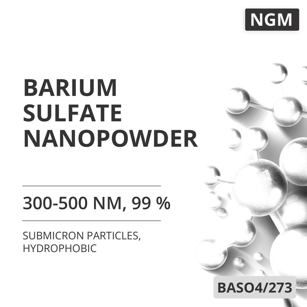 Barium Sulfate Nanopowder, 300-500 nm, 99 %, Hydrophobic (BASO4/273)