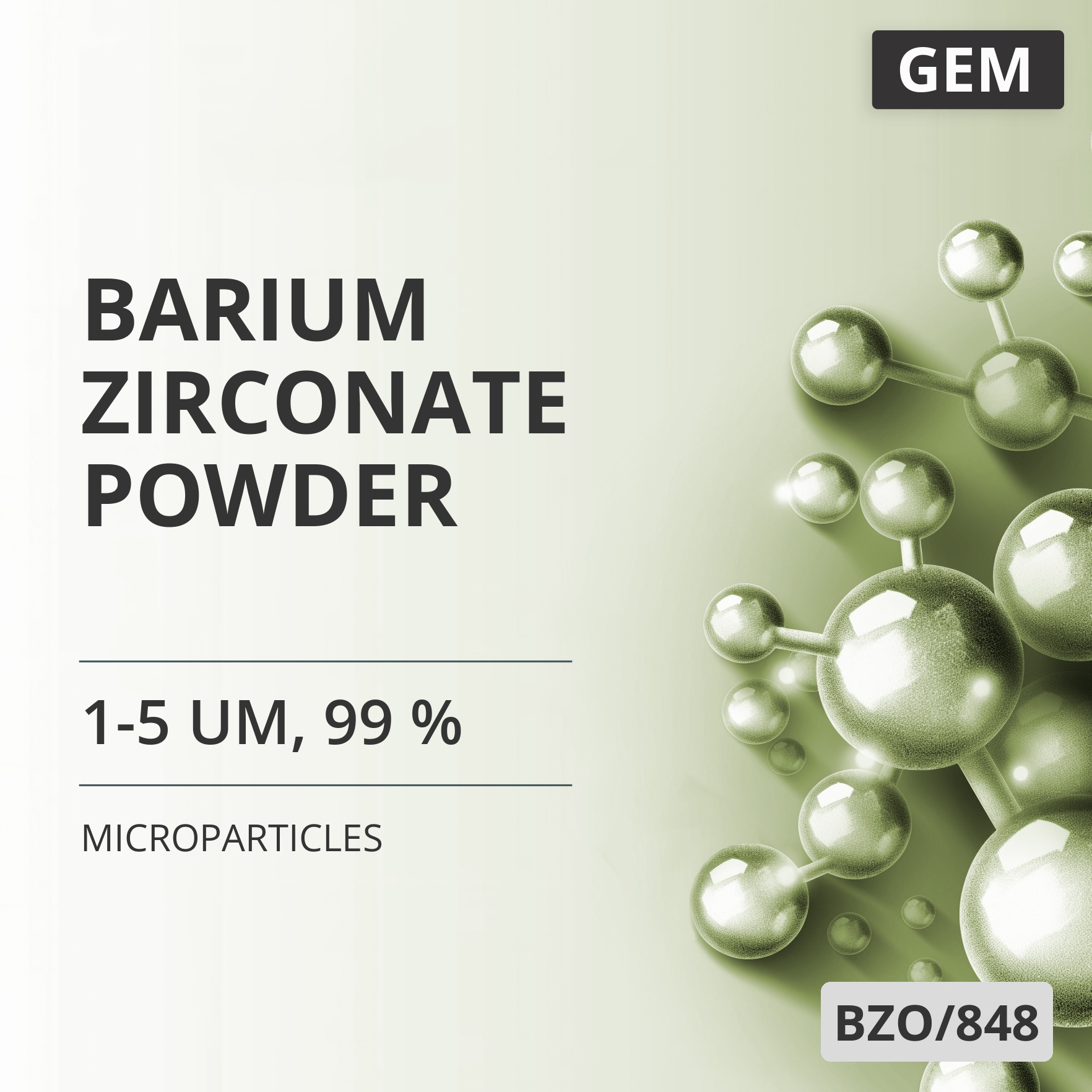Barium Zirconate Powder, 1-5 um, 99 % (BZO/848)