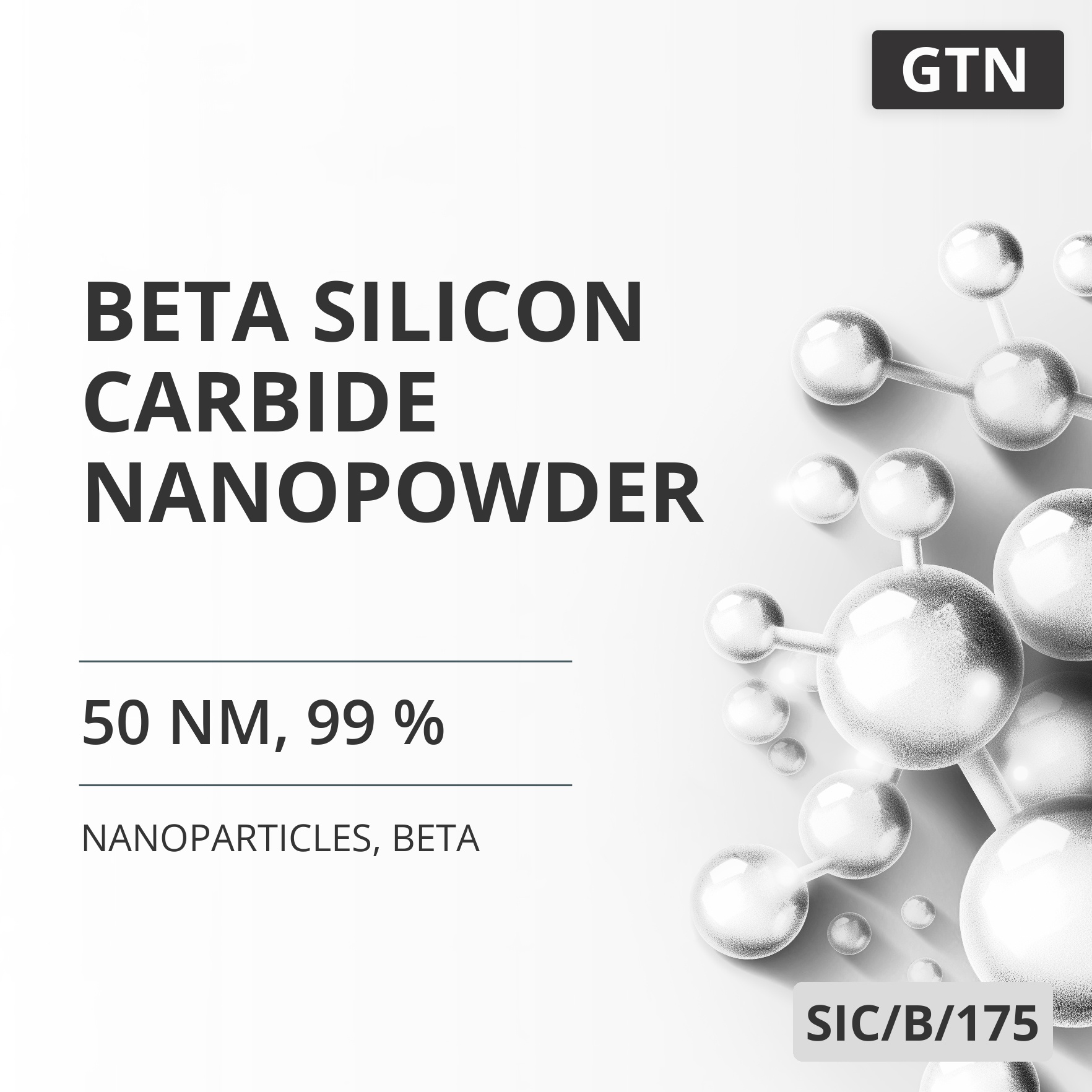 Beta Silicon Carbide Nanopowder, 50 nm, 99 %, Beta (SIC/B/175)