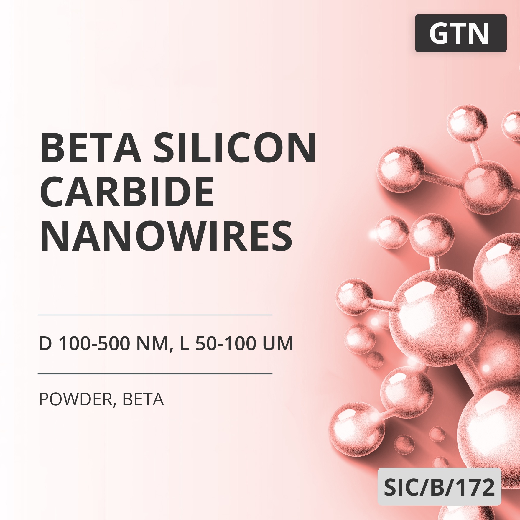 Beta Silicon Carbide Nanowires, D 100-500 nm, L 50-100 um, 99 %, Beta (SIC/B/172)