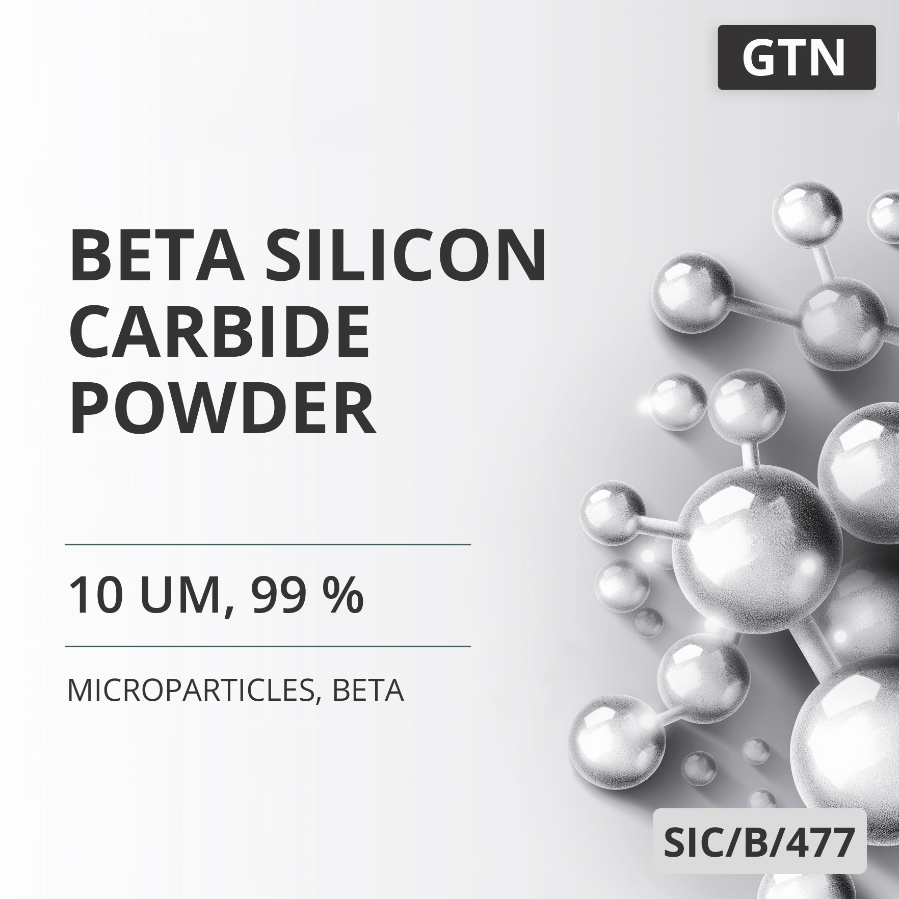 Beta Silicon Carbide Powder, 10 um, 99 %, Beta (SIC/B/477)