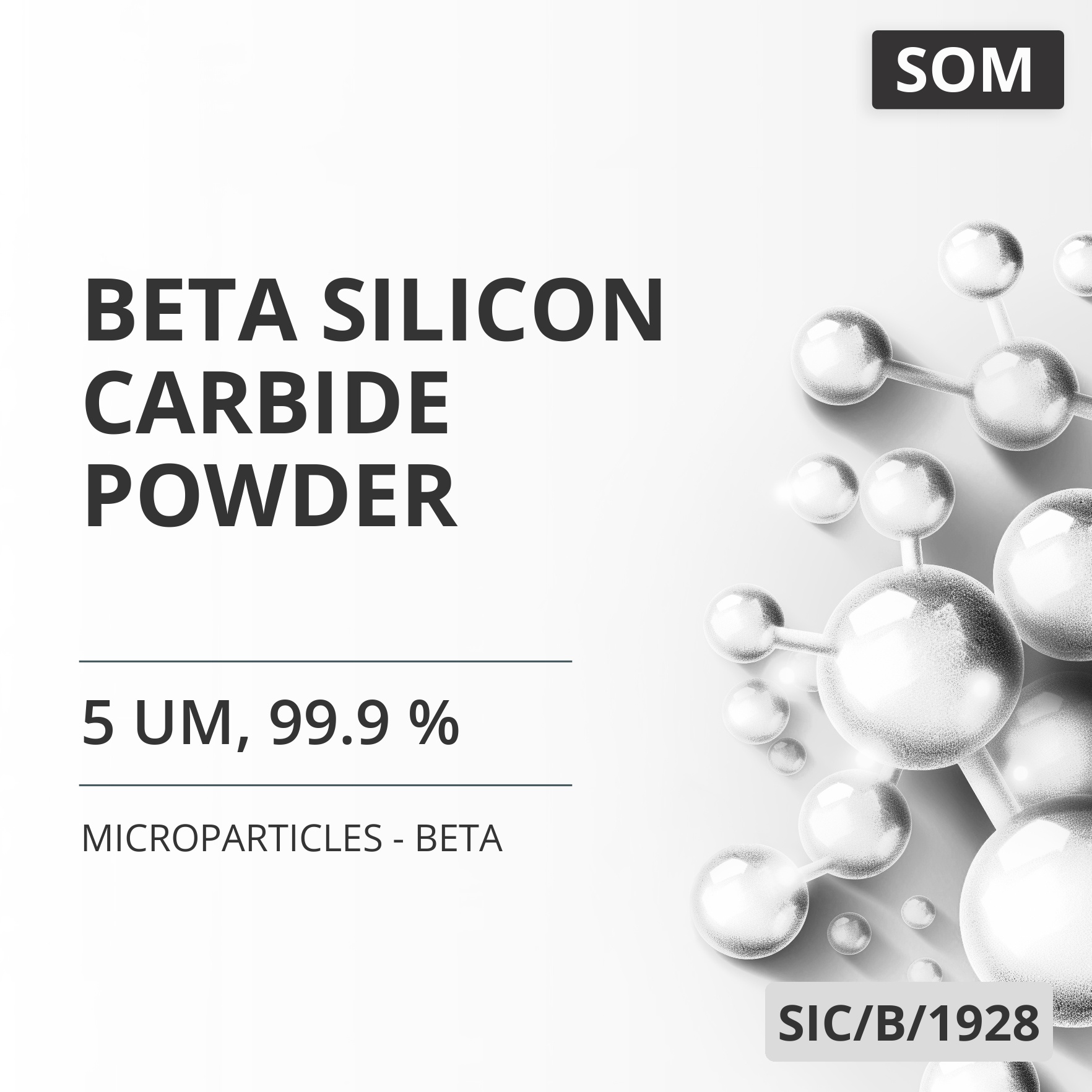 Beta Silicon Carbide Powder, 5 um, 99.9 % - Beta (SIC/B/1928)