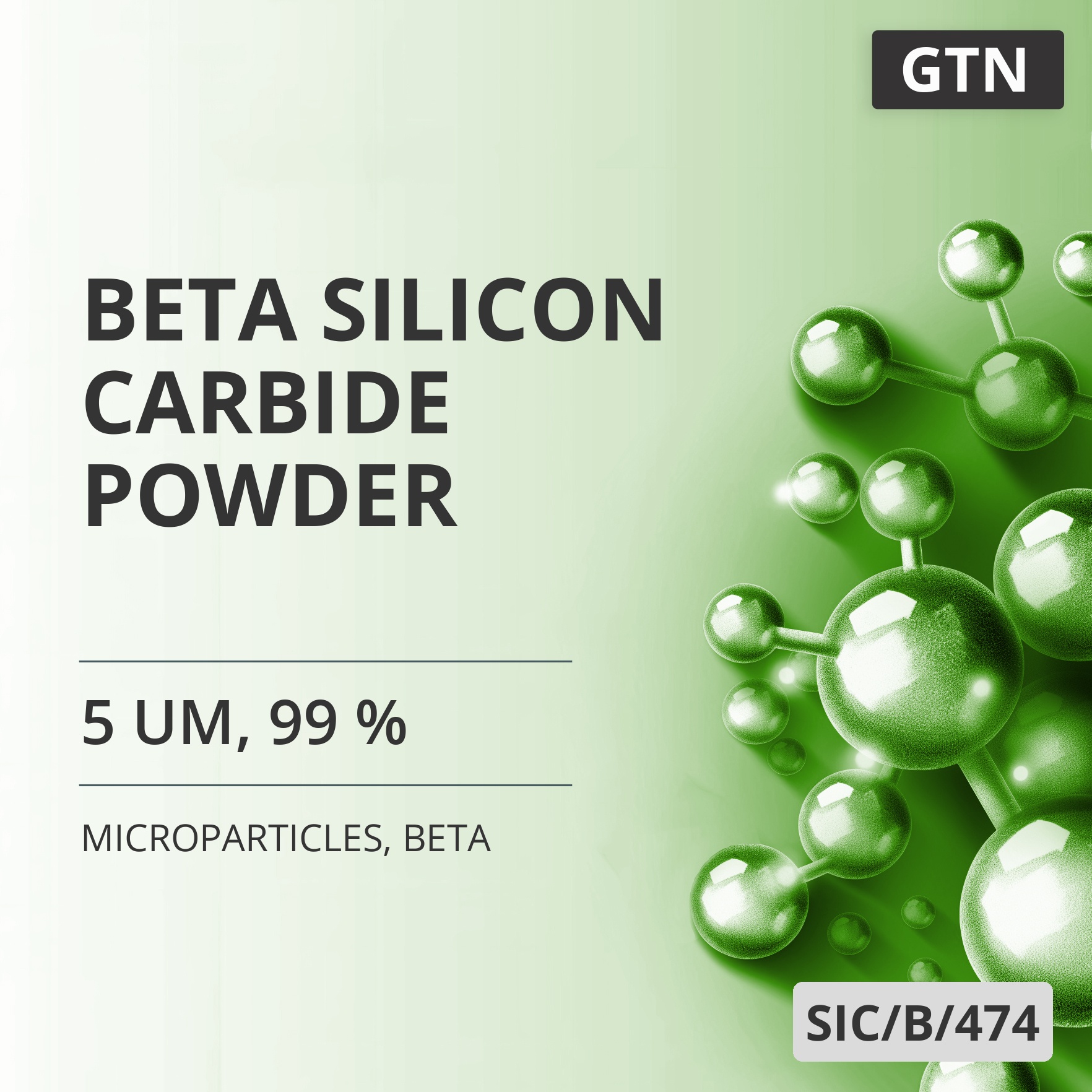 Beta Silicon Carbide Powder, 5 um, 99 %, Beta (SIC/B/474)