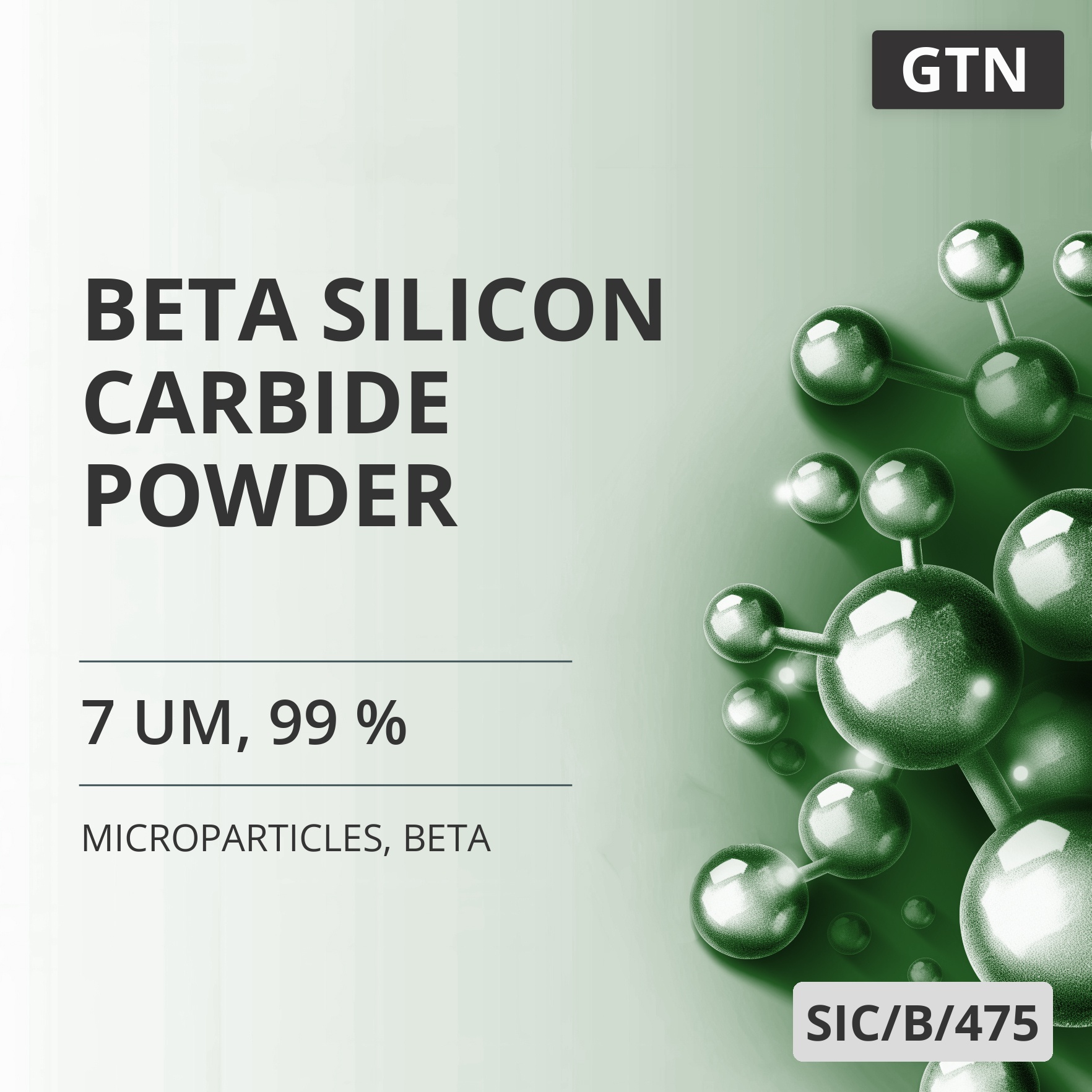 Beta Silicon Carbide Powder, 7 um, 99 %, Beta (SIC/B/475)