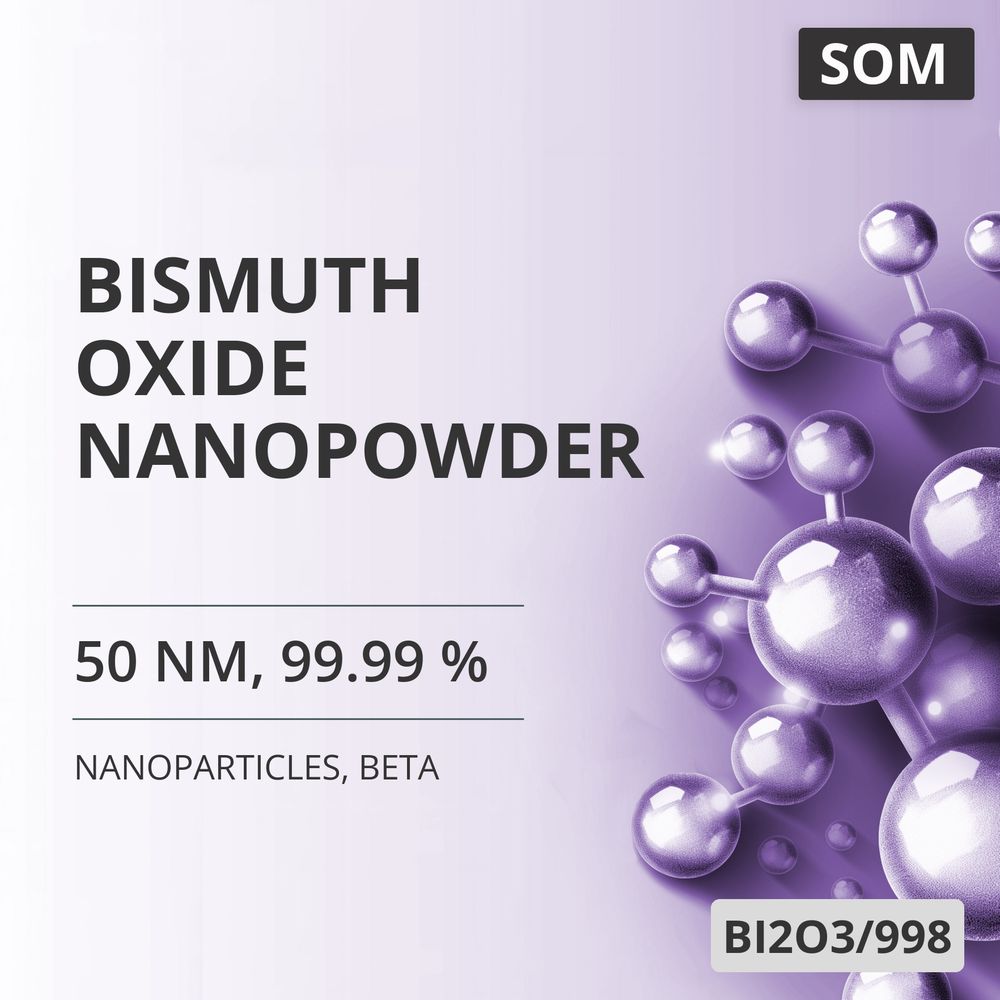 Bismuth Oxide Nanopowder, 50 nm, 99.99 %, Beta (BI2O3/998)