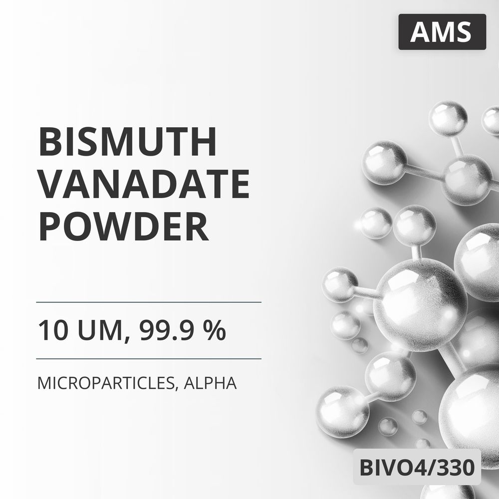 Bismuth Vanadate Powder, 10 um, 99.9 %, Alpha (BIVO4/330)